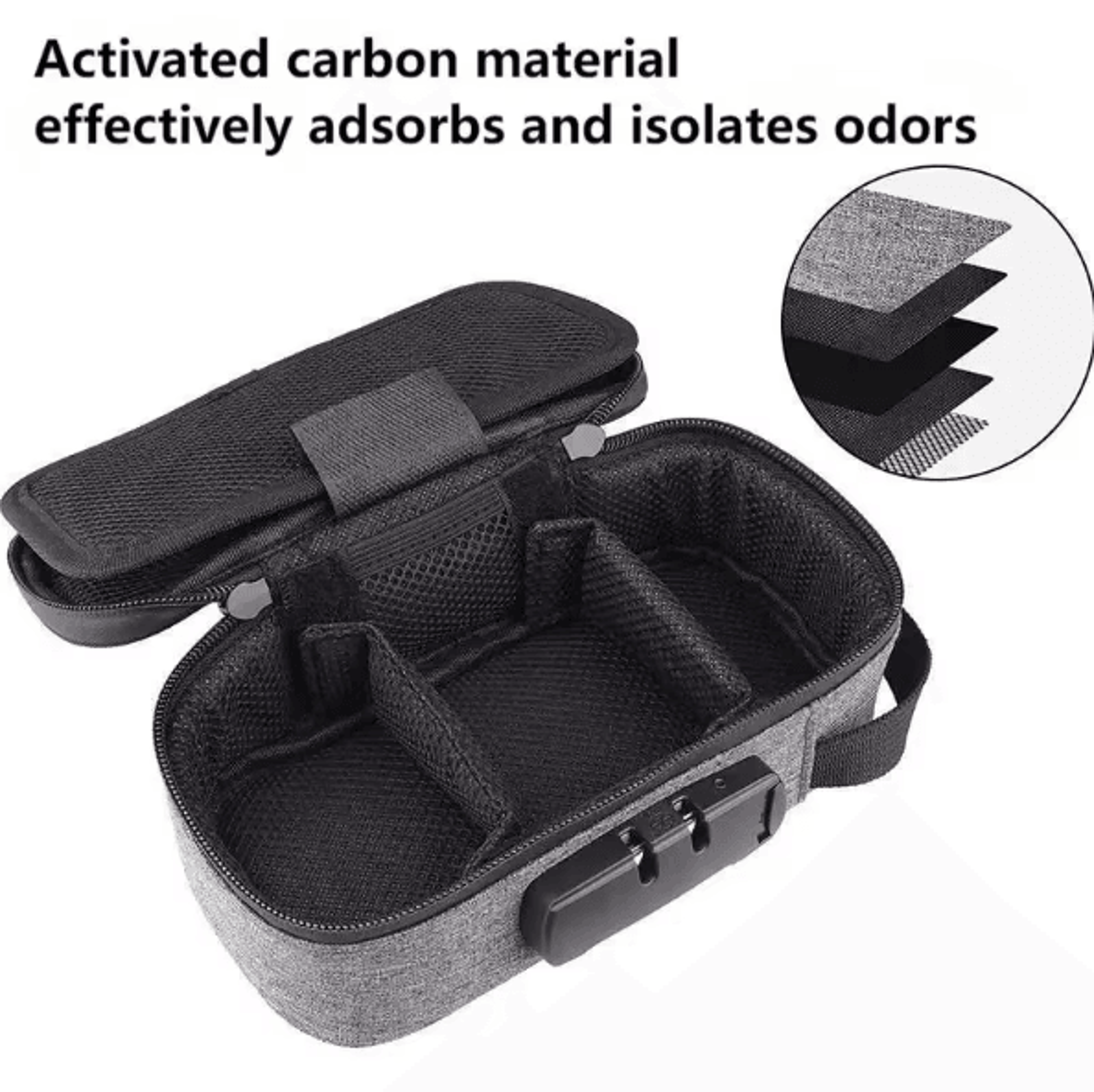 Large Capacity Smell Proof Bag With Lock  Activated Carbon OdorProof Travel Storage Case 1