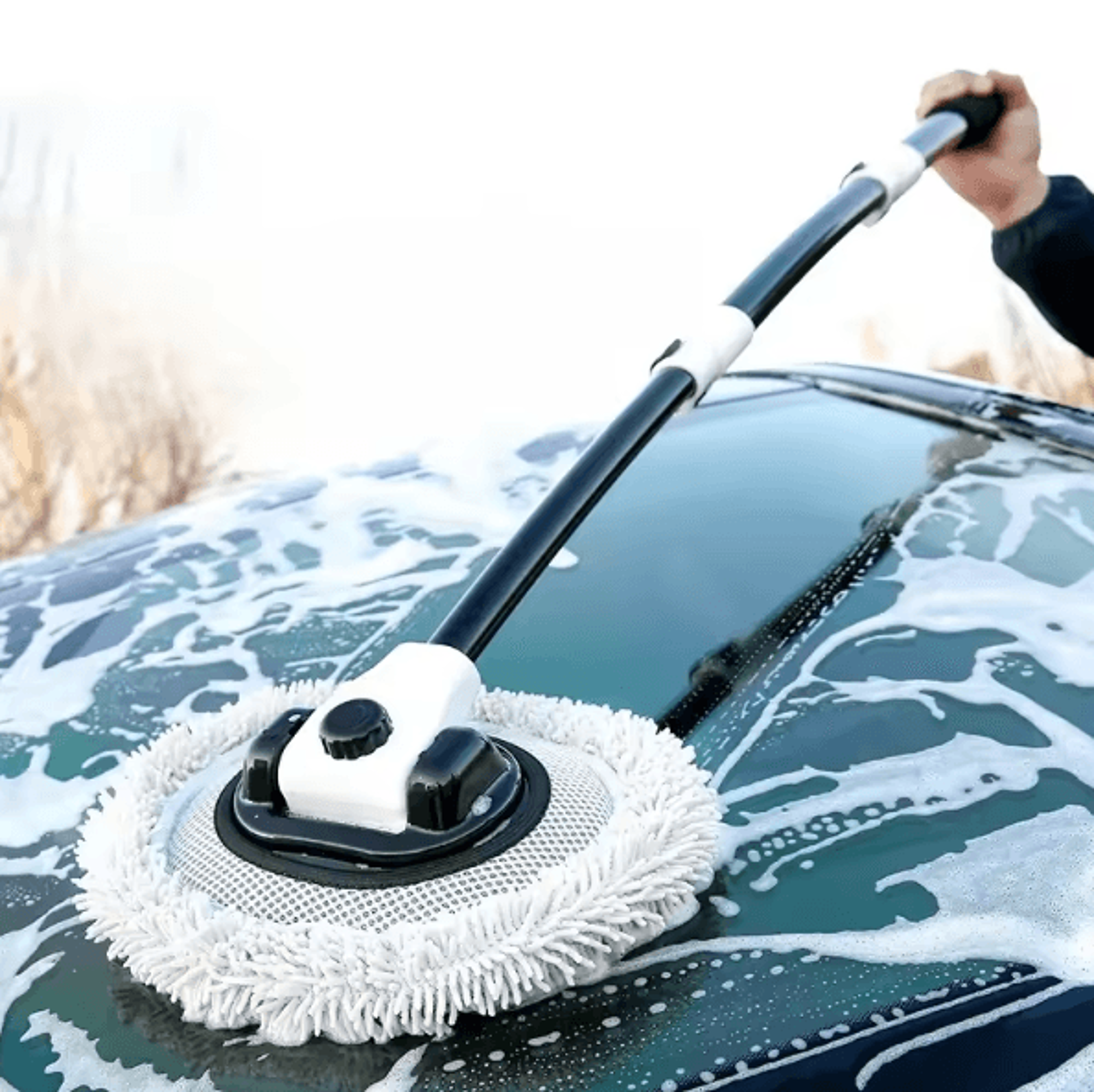 ultrareach telescoping car wash brush with chenille mop head