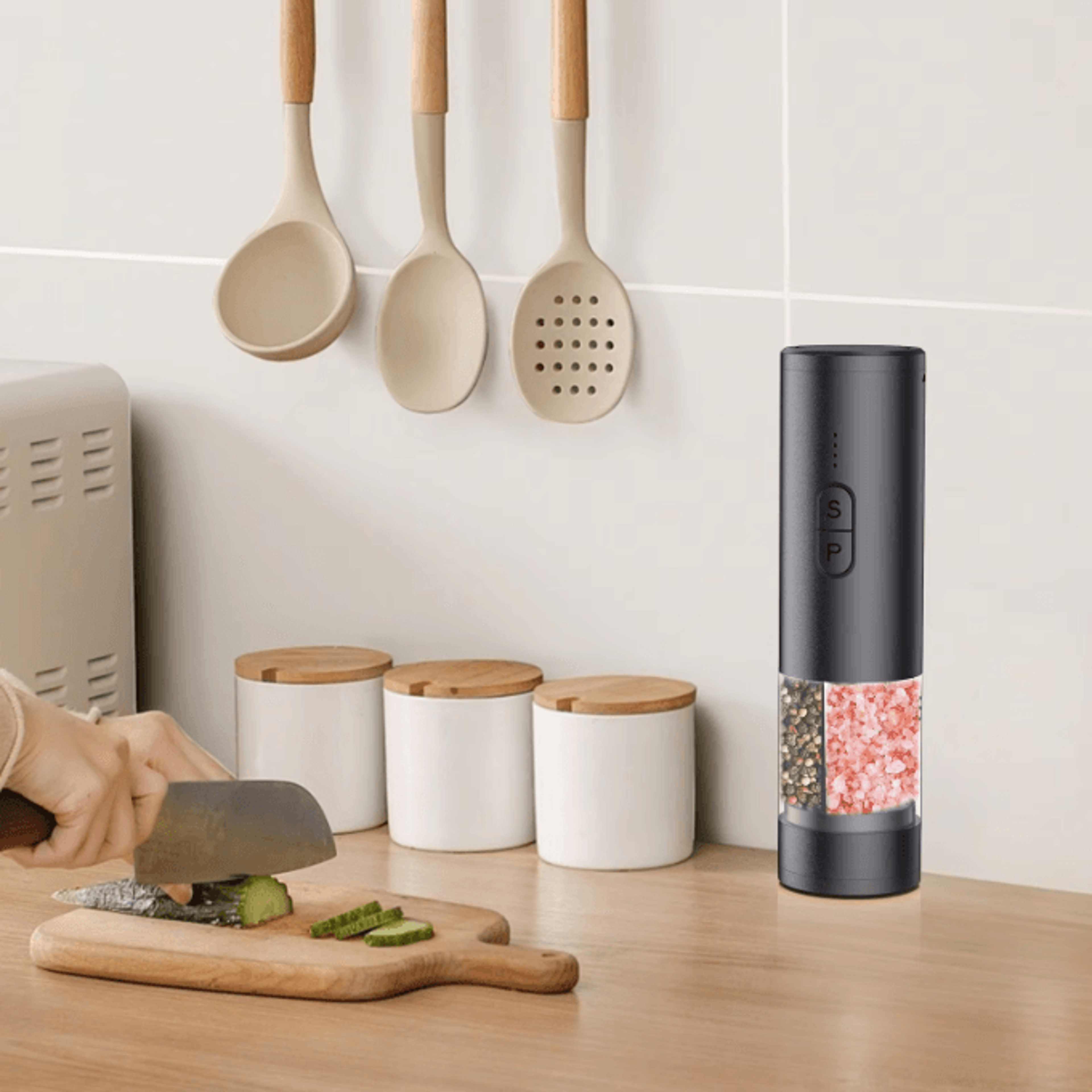 DualGrind Pro 2in1 Electric Salt  Pepper Grinder With USB Charging 0