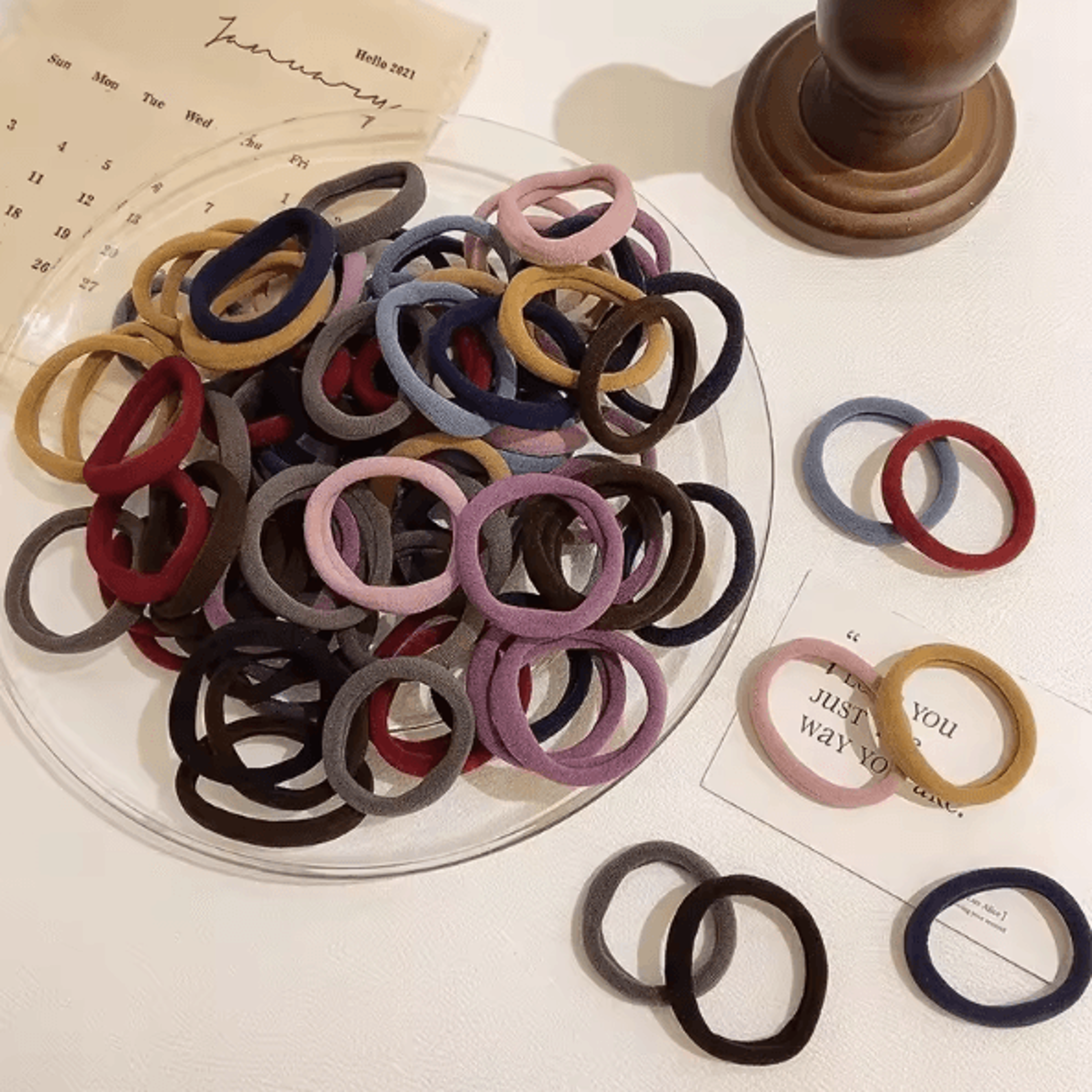colorflex 50-piece multicolor elastic hair bands for women & girls