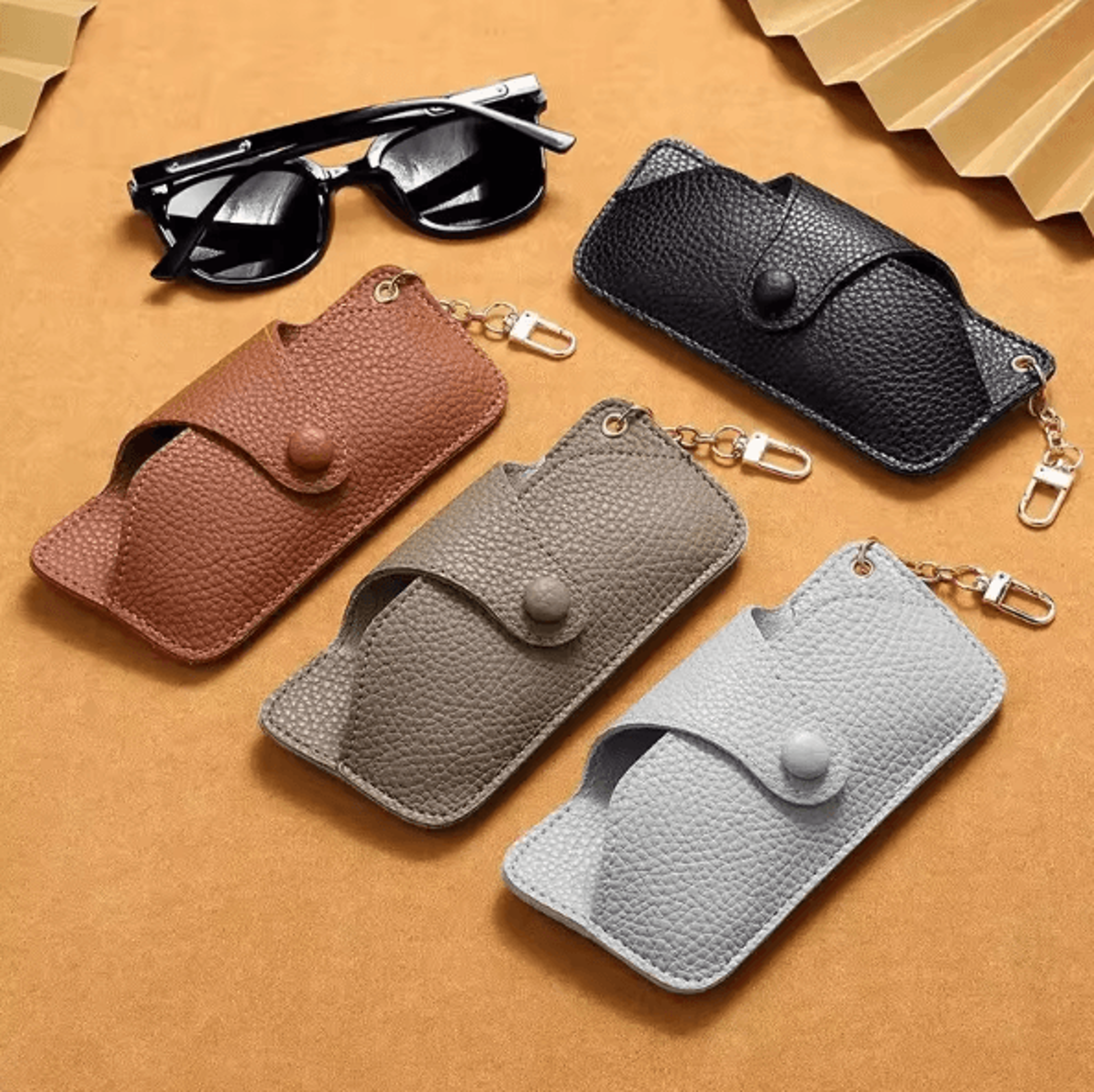 RetroCarry PU Leather Glasses Pouch With Lanyard Strap 1