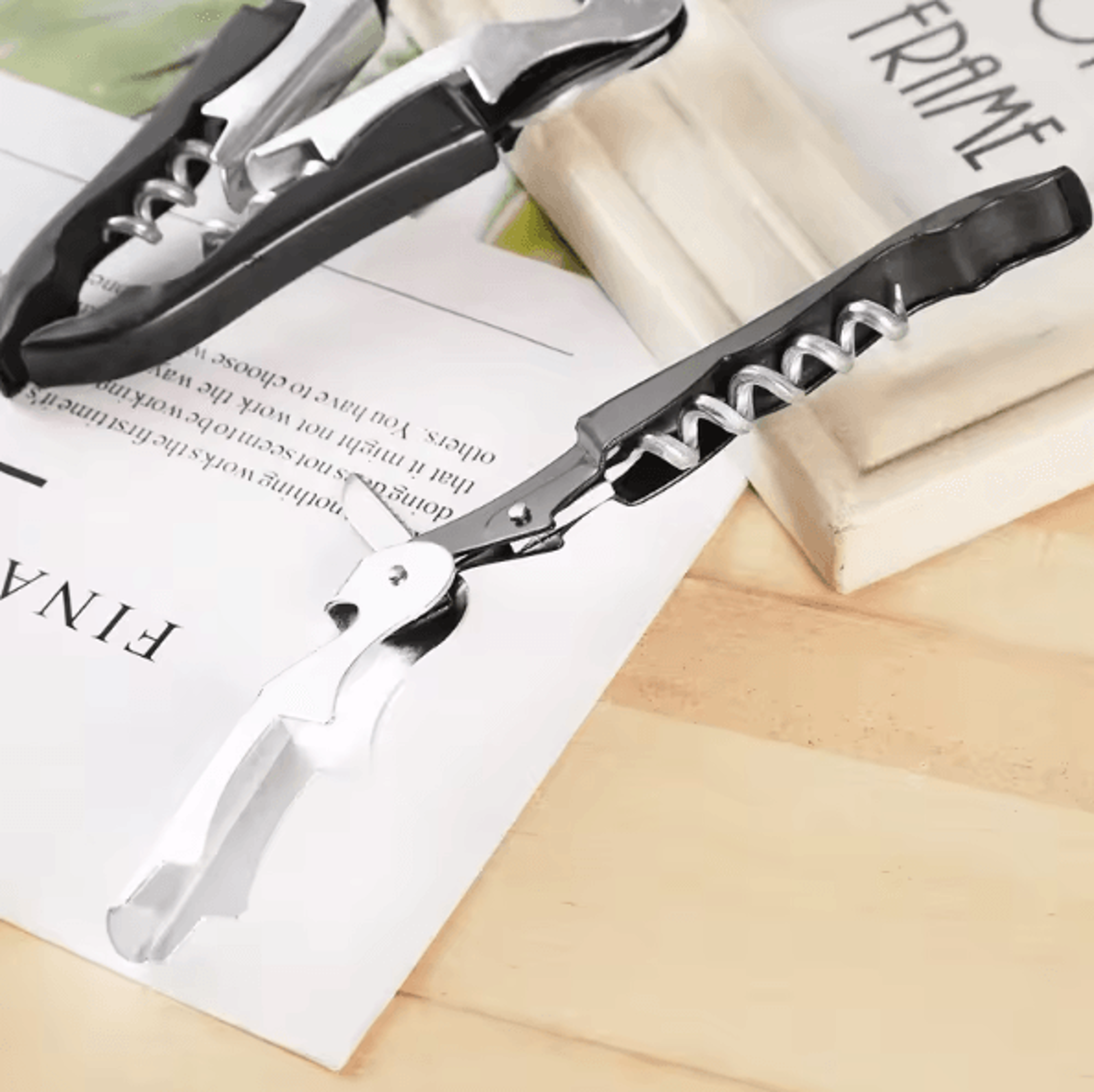 VinoEase 3in1 MultiFunction Wine  Beer Bottle Opener With Corkscrew  Foil Cutter Portable 1