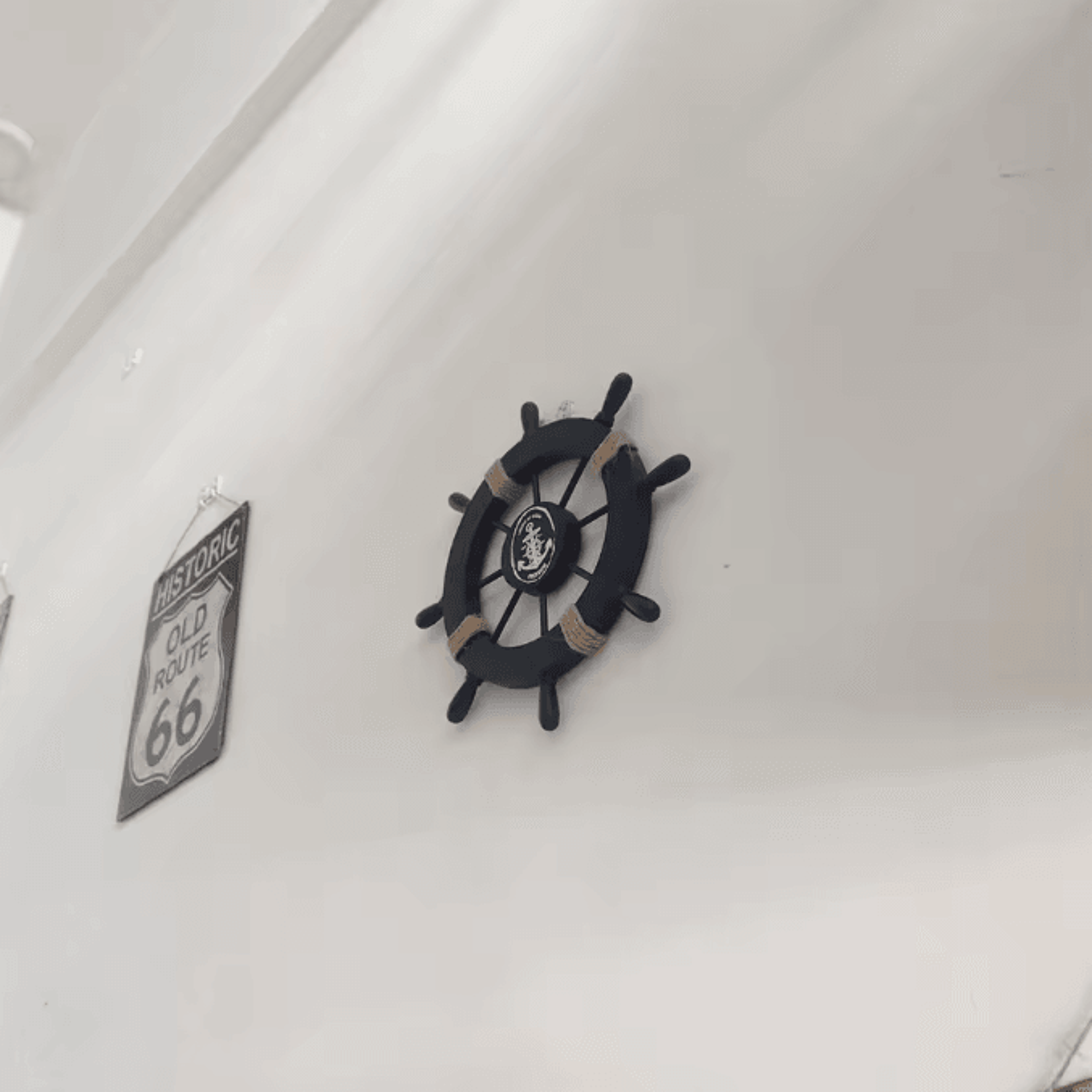 Retro Wooden Ship Wheel Helm Decor  Vintage Nautical Boat Steering Wall Art For Coastal Home Decora 3