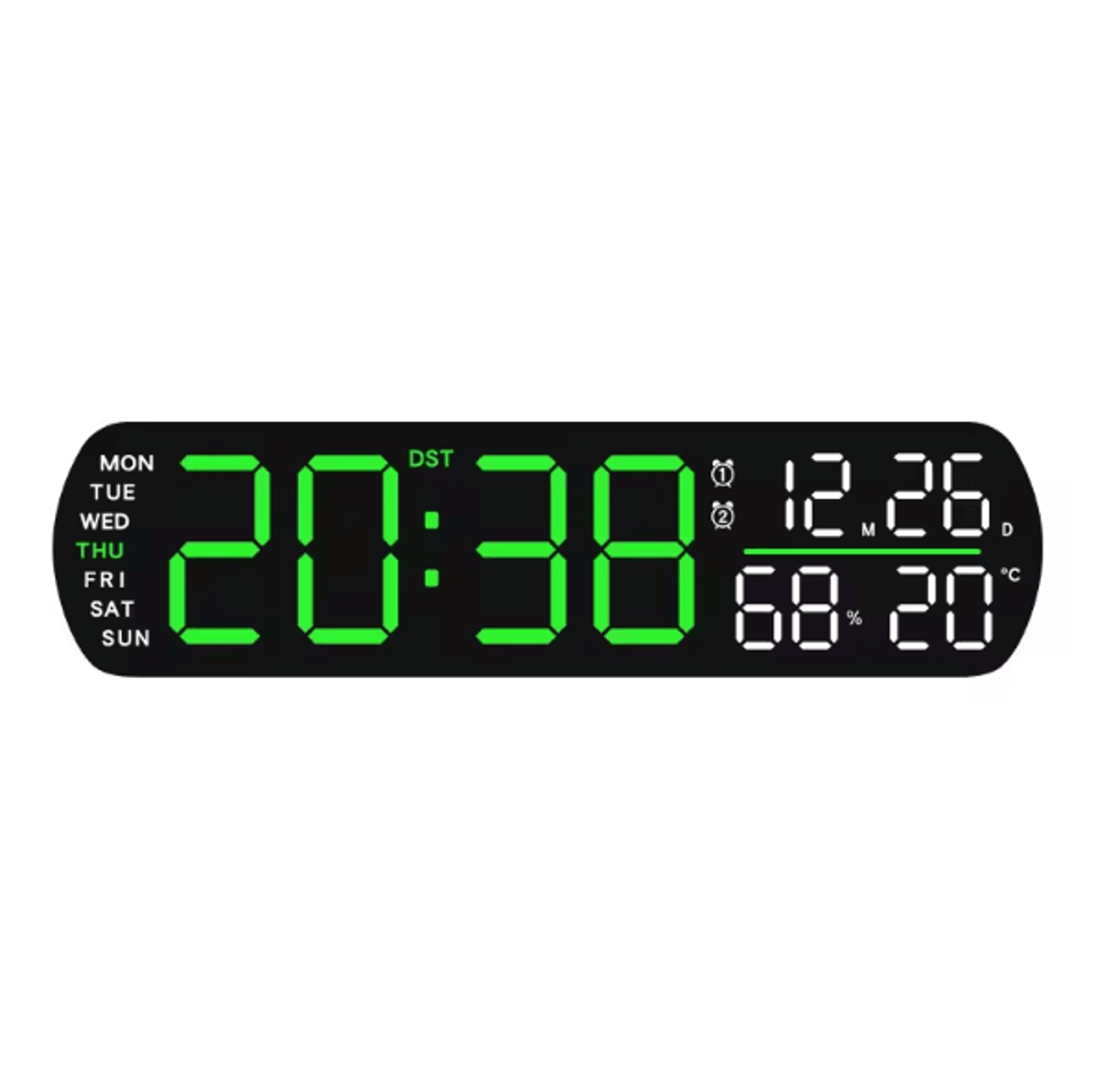 Multifunction LED Digital Alarm Clock  AutoDimmable Temperature  Humidity Desk Clock With Dual Alar 9