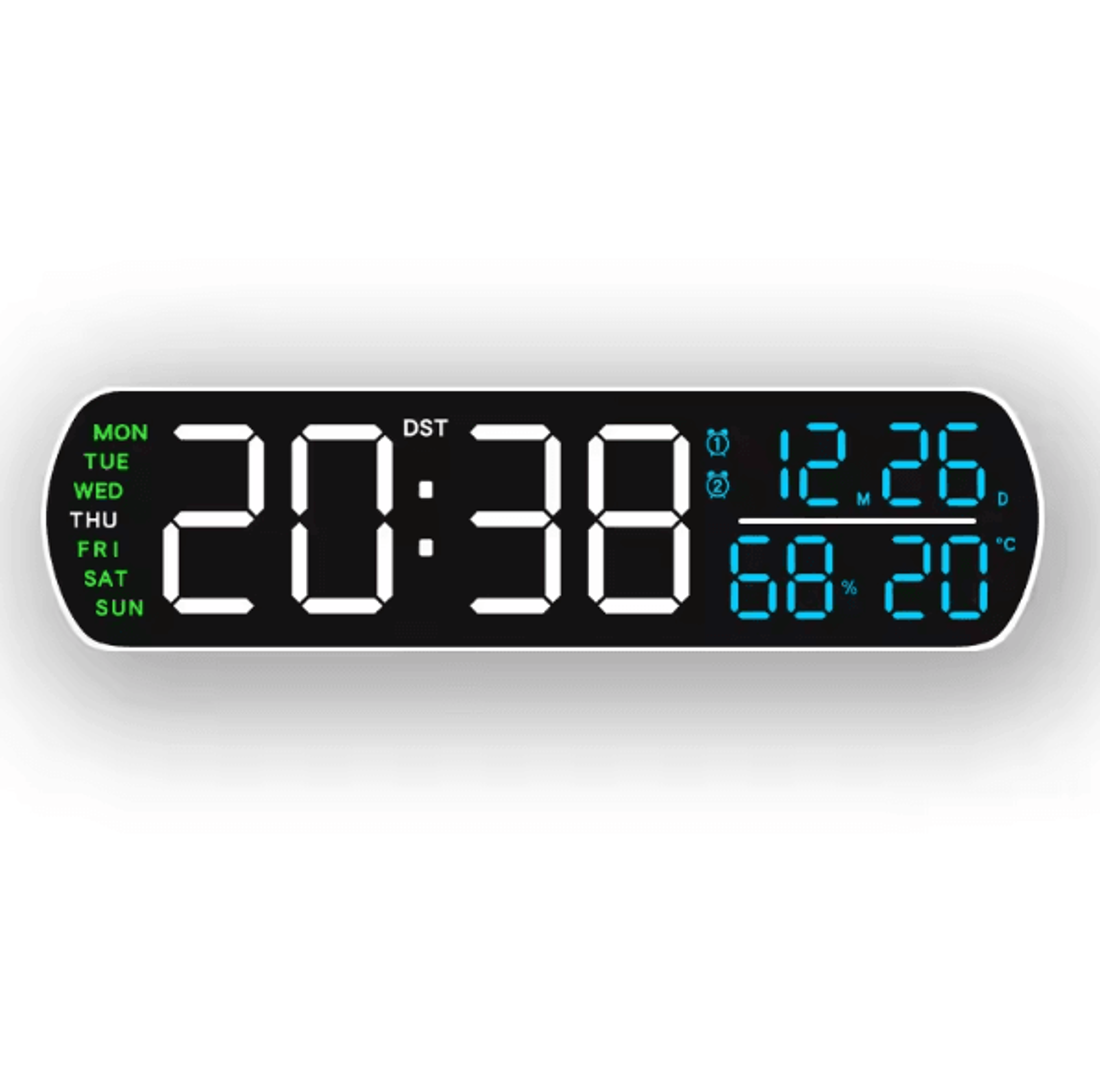 Multifunction LED Digital Alarm Clock  AutoDimmable Temperature  Humidity Desk Clock With Dual Alar 13