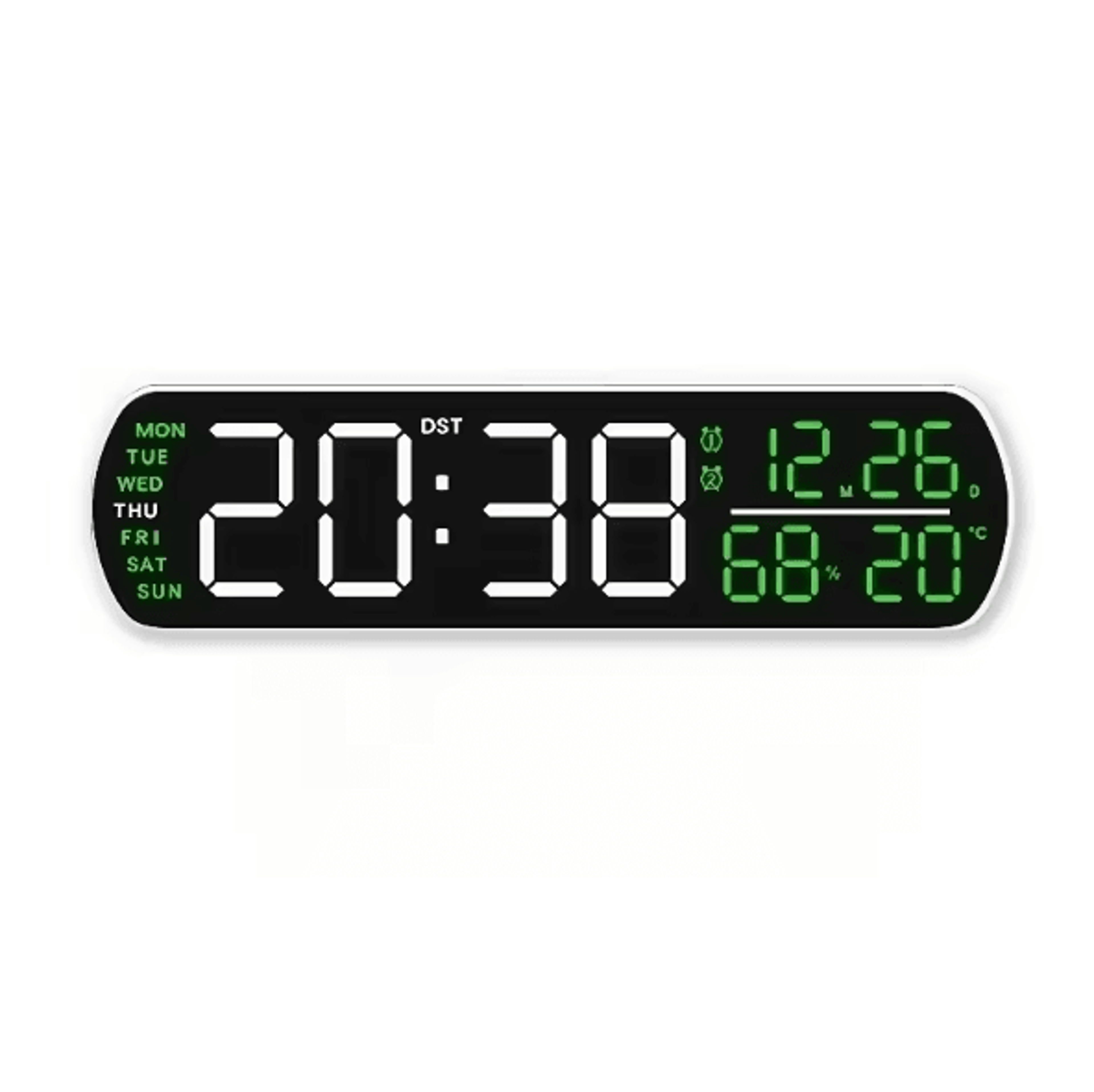 Multifunction LED Digital Alarm Clock  AutoDimmable Temperature  Humidity Desk Clock With Dual Alar 14