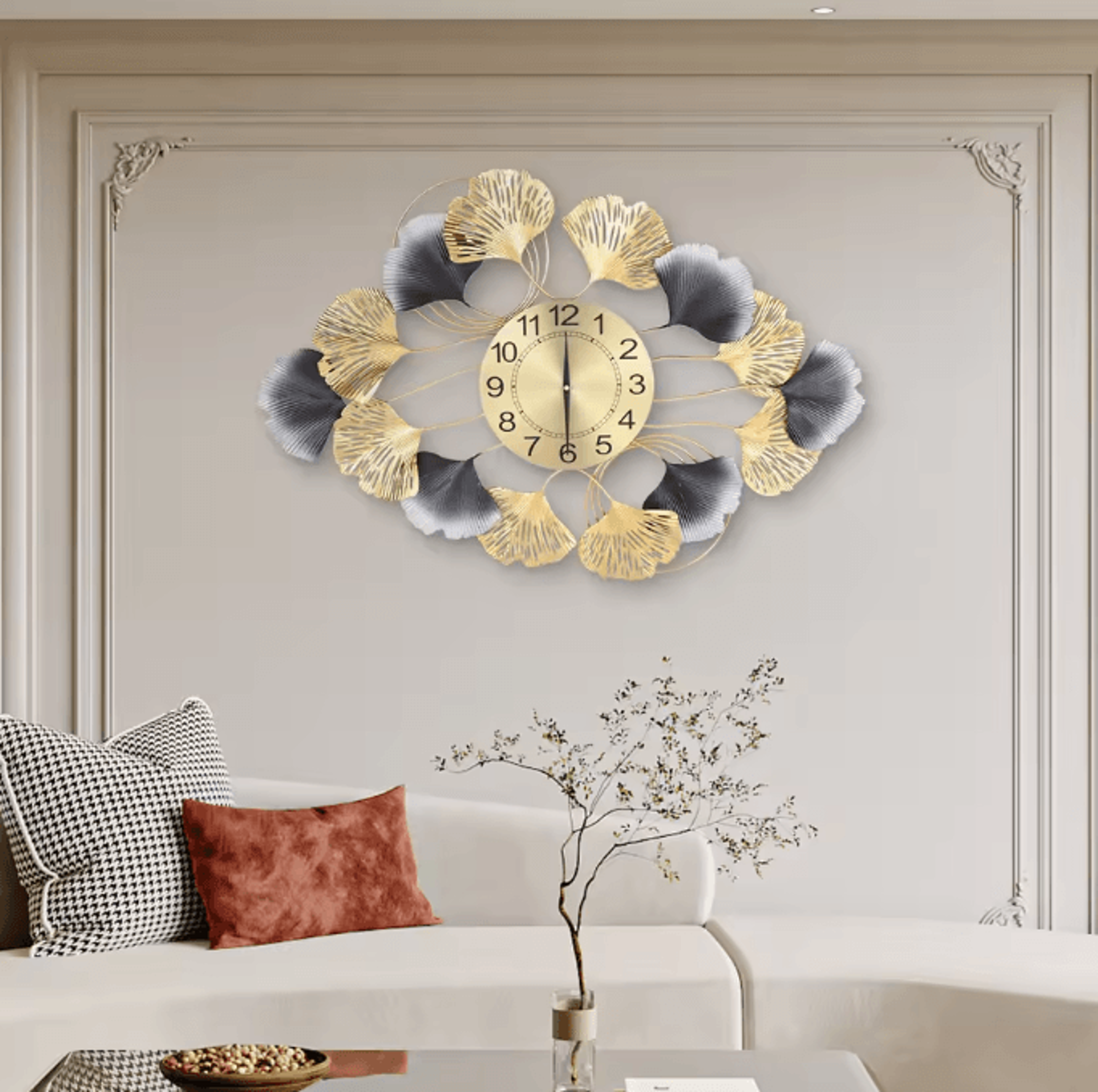 Large Modern Gold Wall Clock  Luxury Creative Oversized Wall Art Clock For Living Room Decor 3