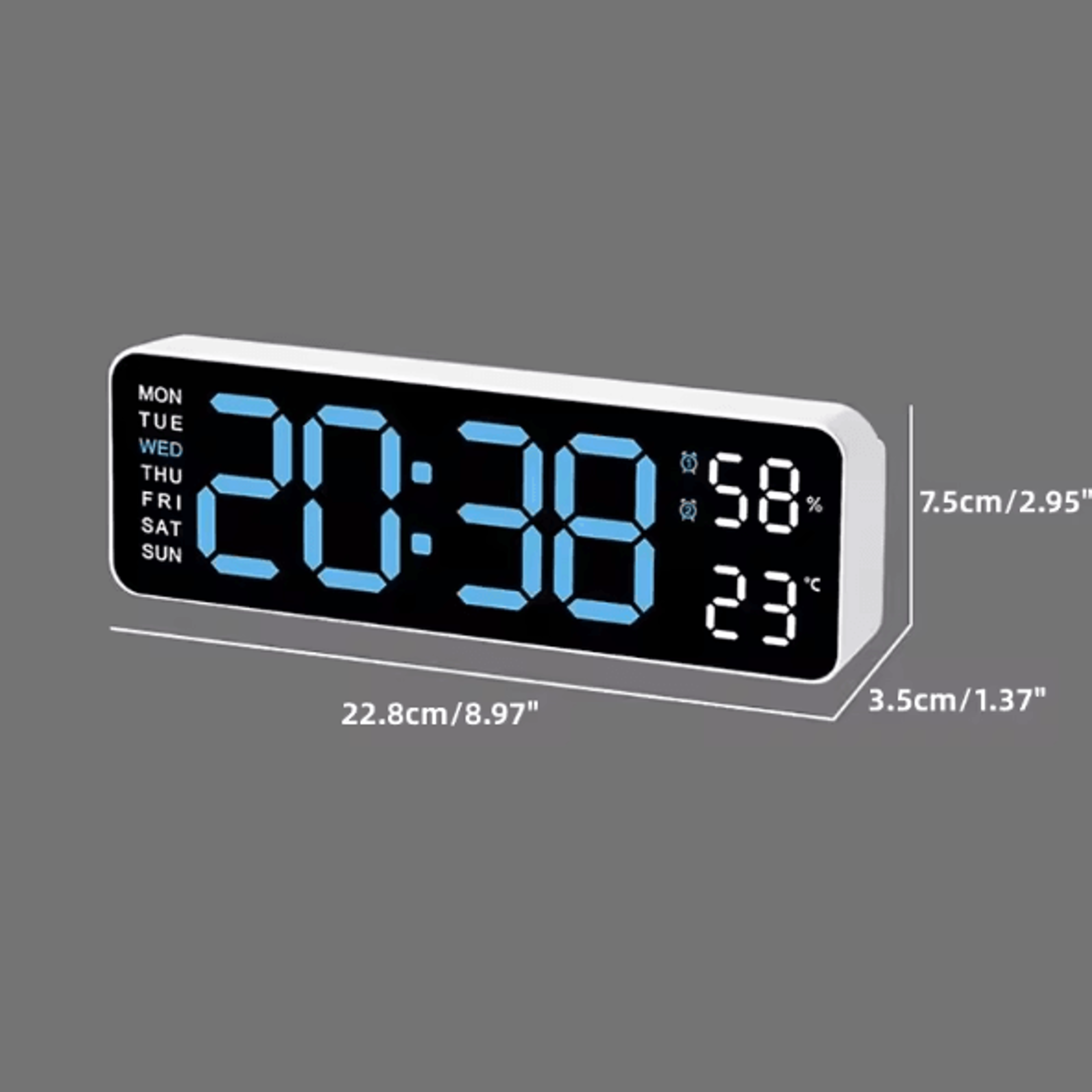 10Inch Smart LED Digital Wall Clock  Minimalist Display With Temperature Calendar  Alarm Function 5