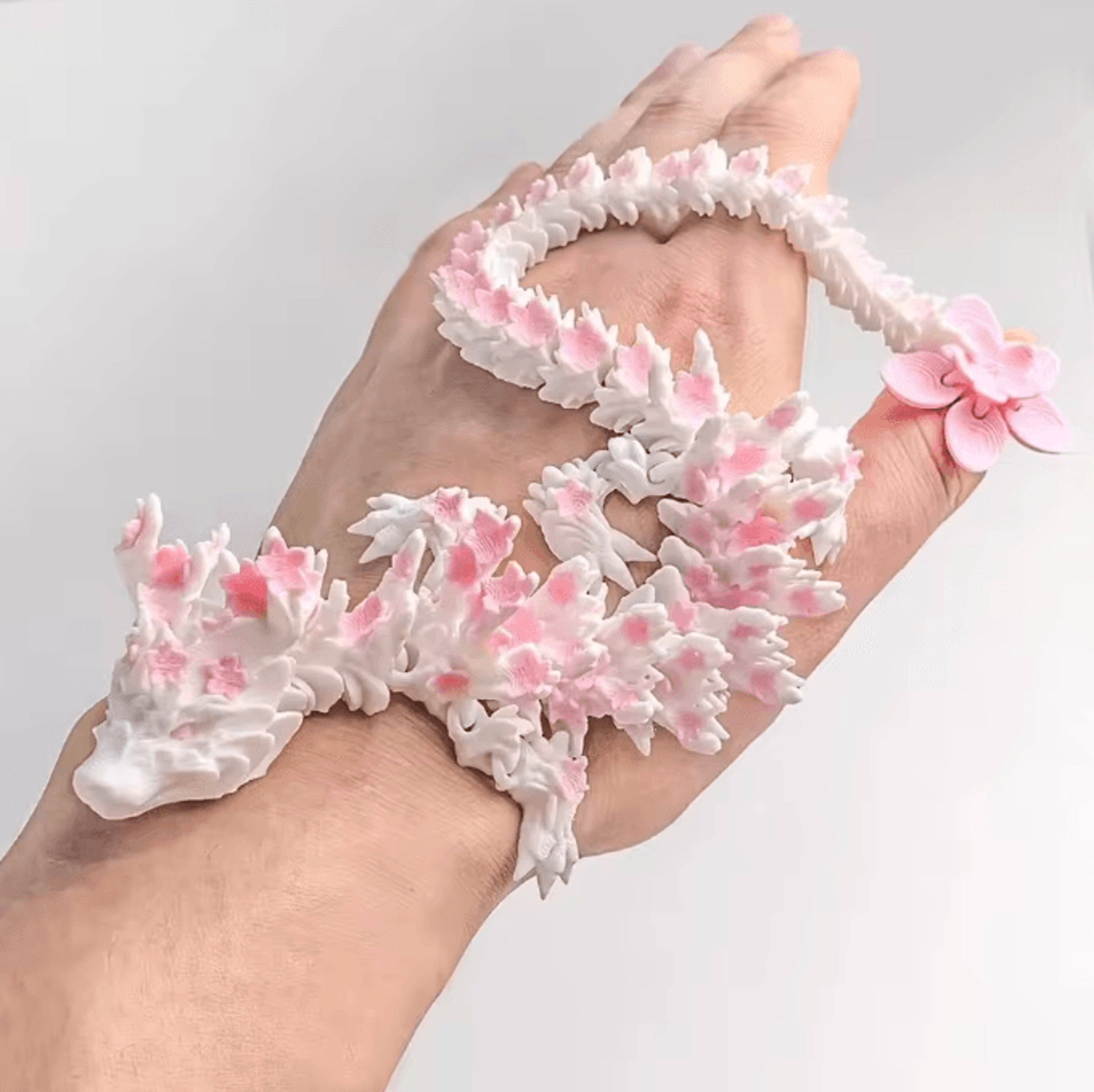 3D Printed Cherry Blossom Dragon  Articulated Movable Joint Dragon Desk Decor 5998 Inches 1