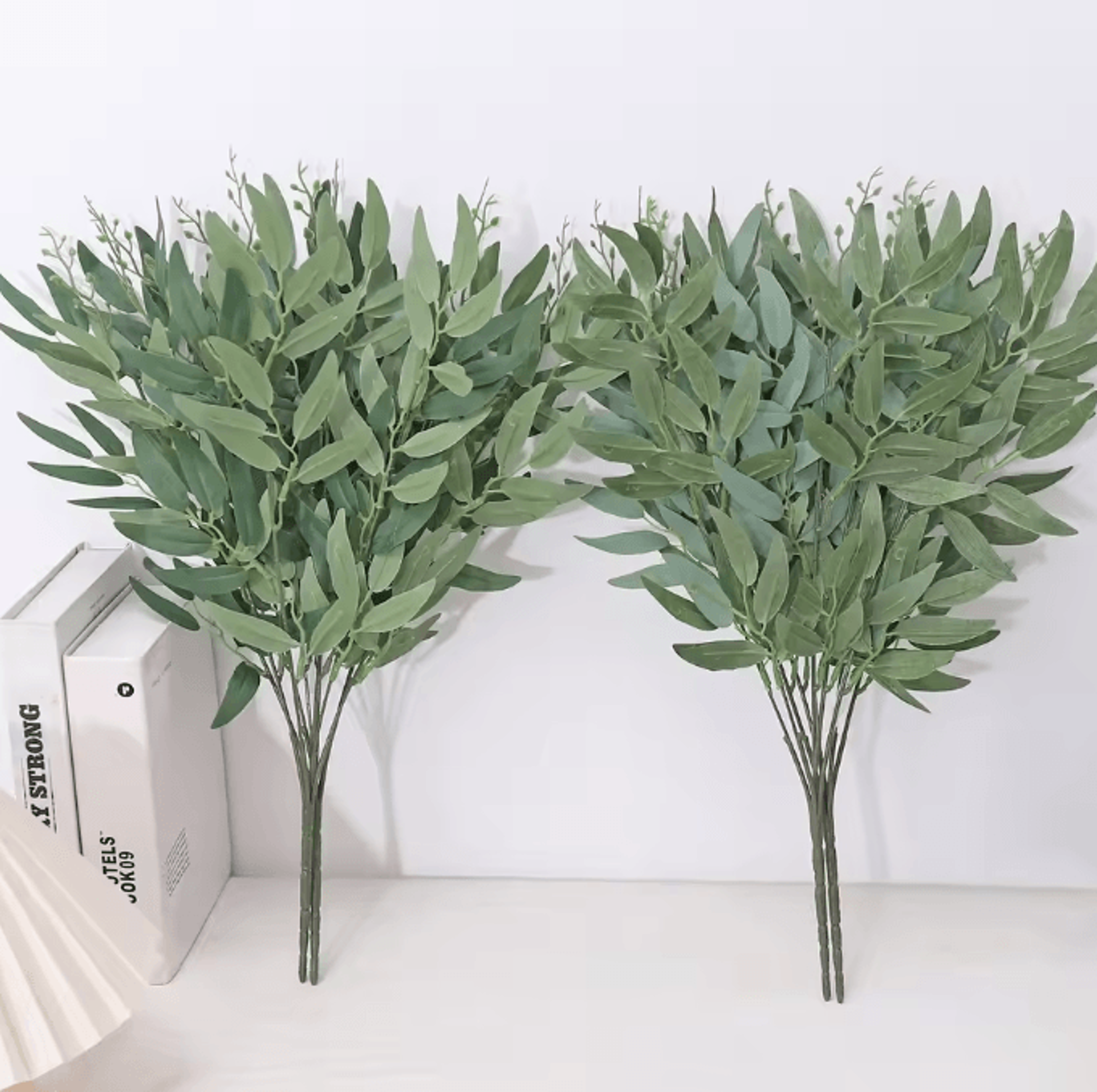 artificial eucalyptus willow leaves garland – realistic greenery vine decor for home, wedding & outdoor styling