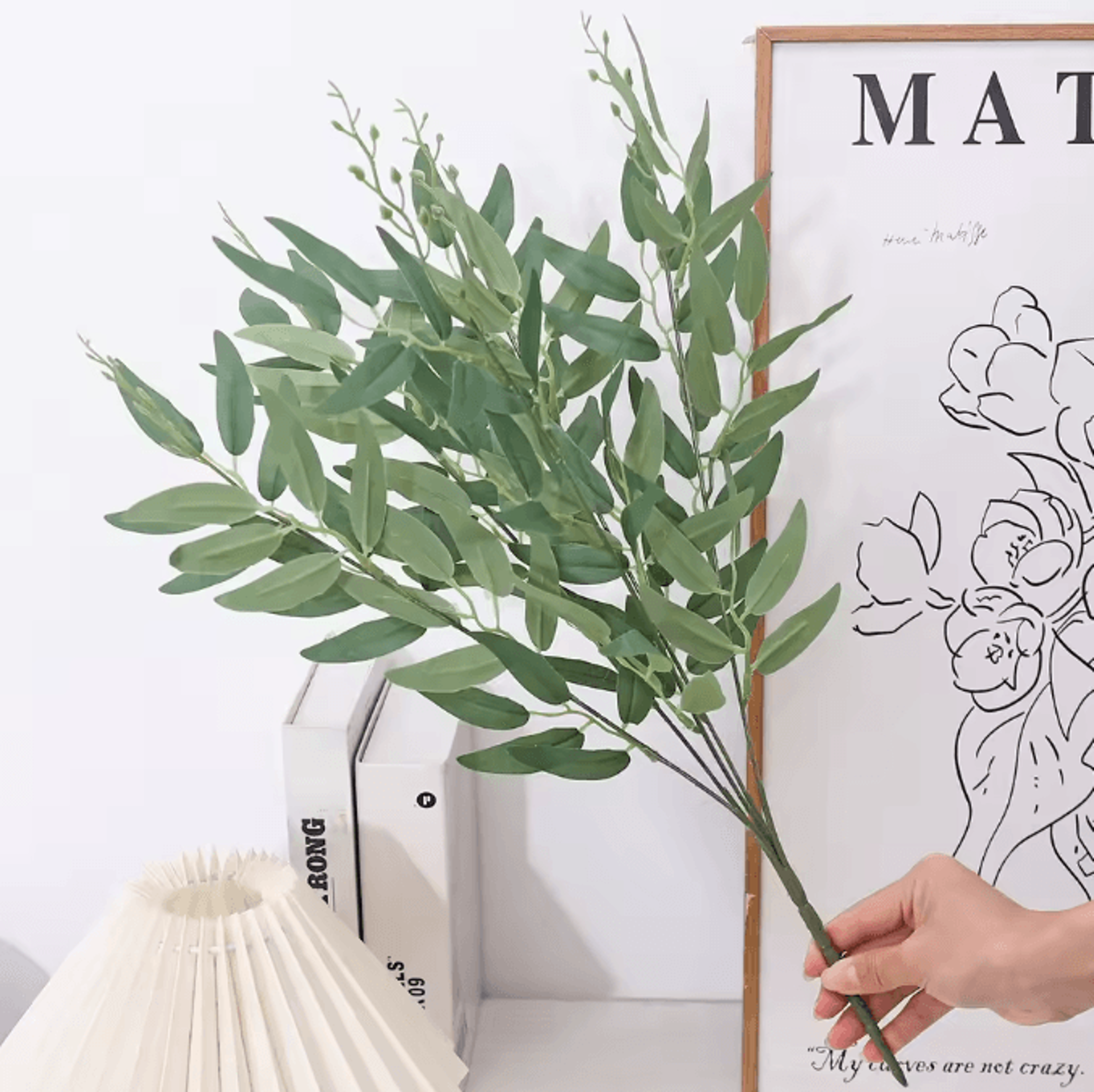 Artificial Eucalyptus Willow Leaves Garland  Realistic Greenery Vine Decor For Home Wedding  Outdoo 3