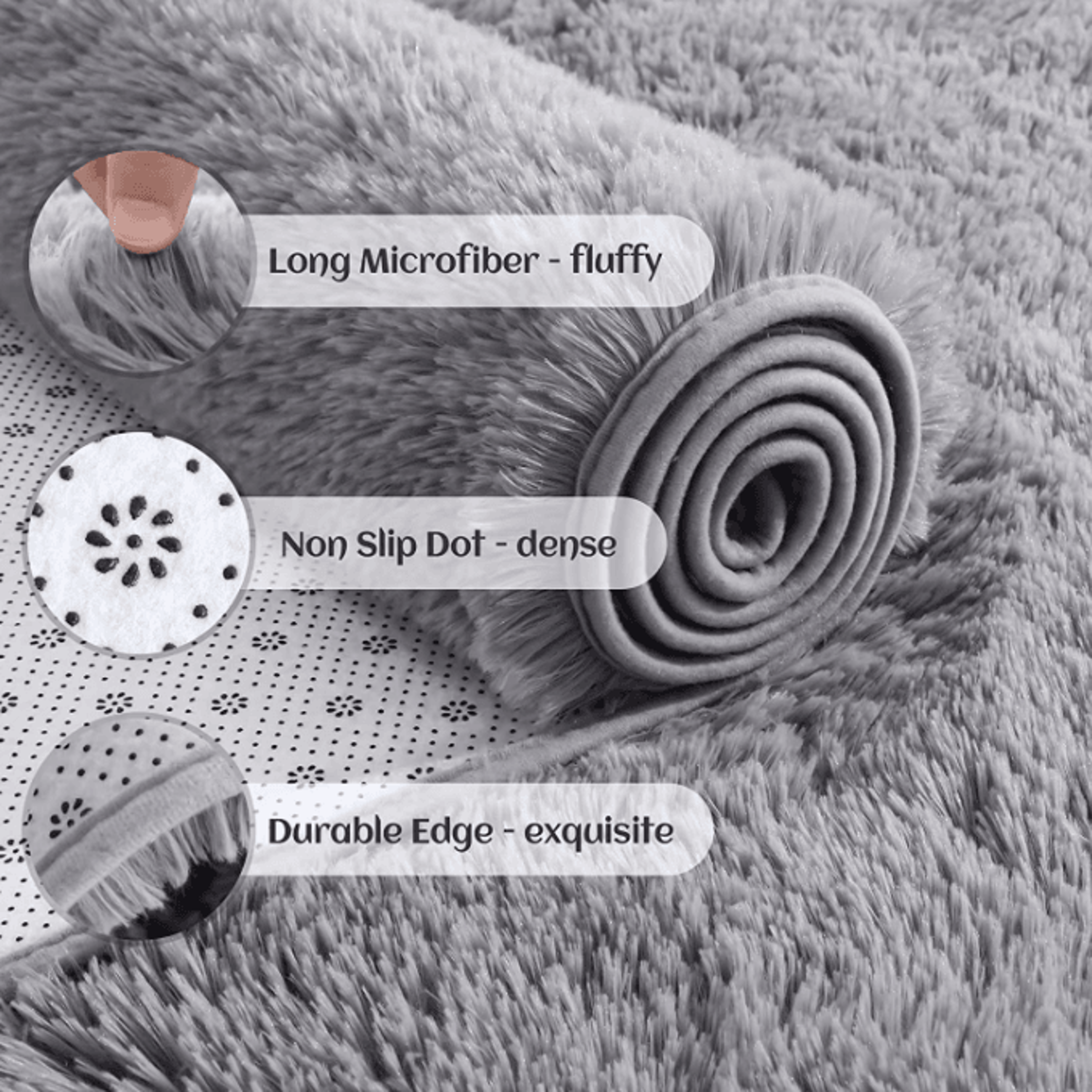 Fluffy TieDye Shag Area Rug  Ultra Soft NonSlip Plush Carpet For Bedroom  Living Room Decor 1