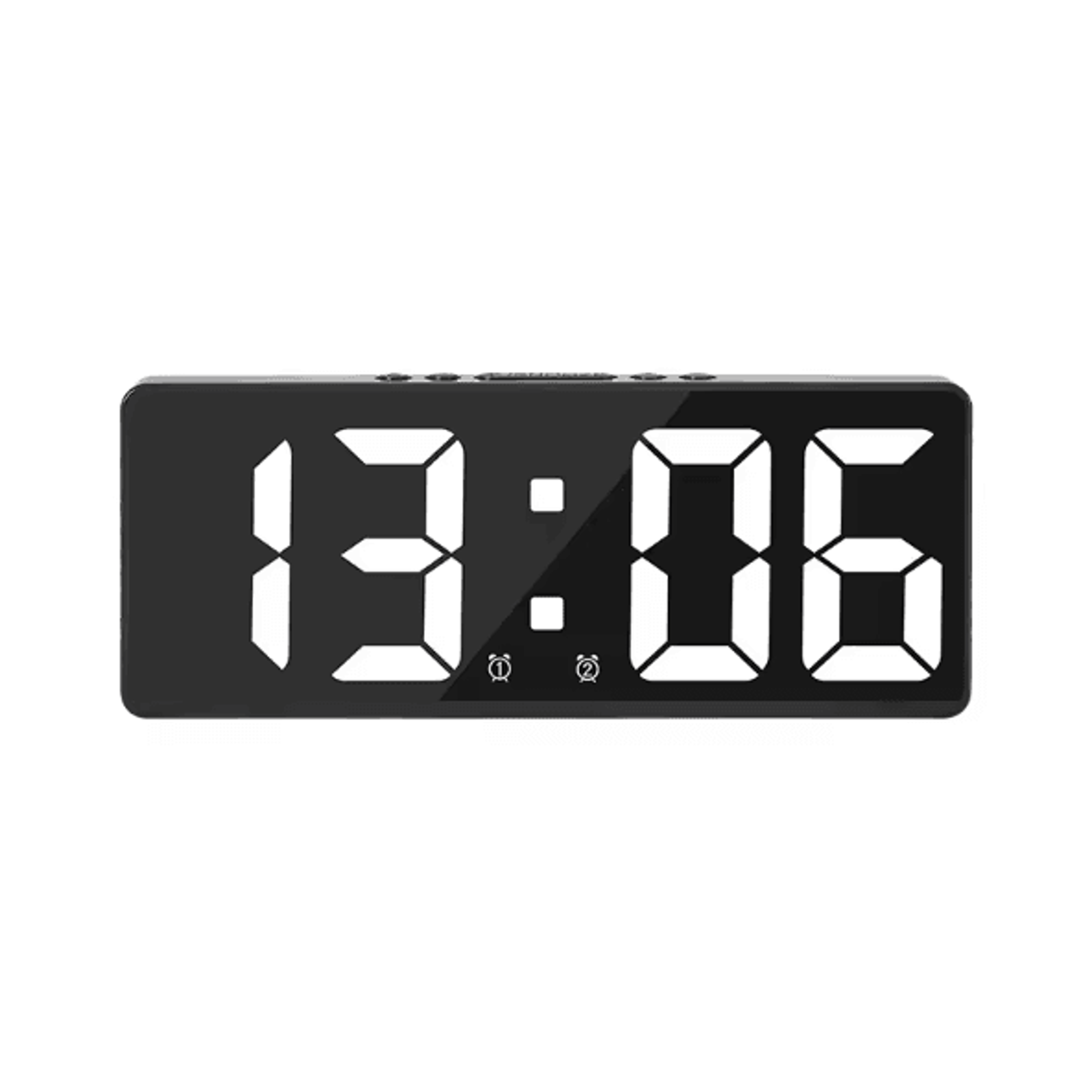 Voice Control LED Digital Alarm Clock With Temperature Display Snooze  Night Mode Smart Bedside Des 6