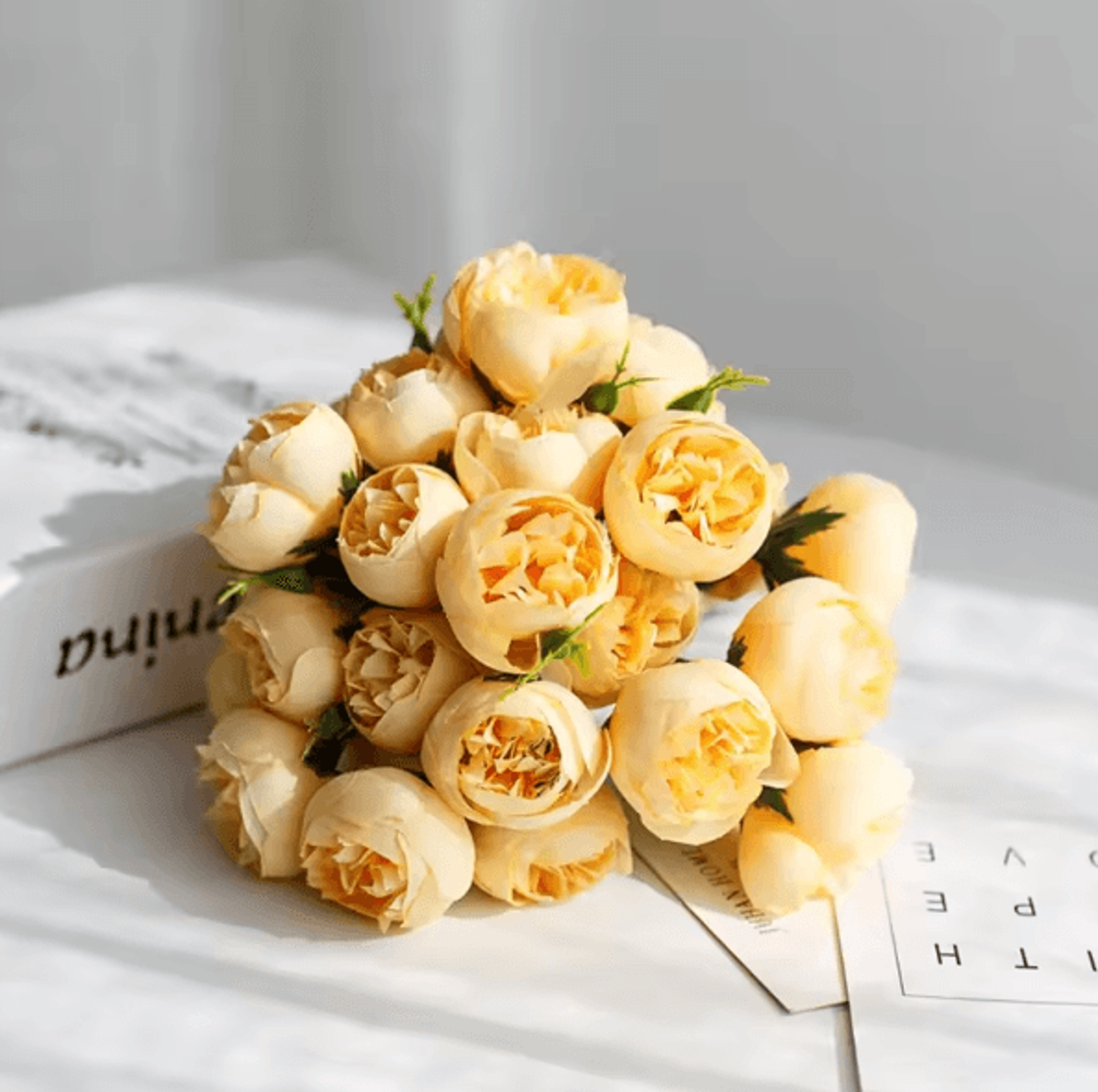 27Head Rose Pink Silk Peony Bouquet  Lush Artificial Peony Flowers For Wedding  Home Decor 4