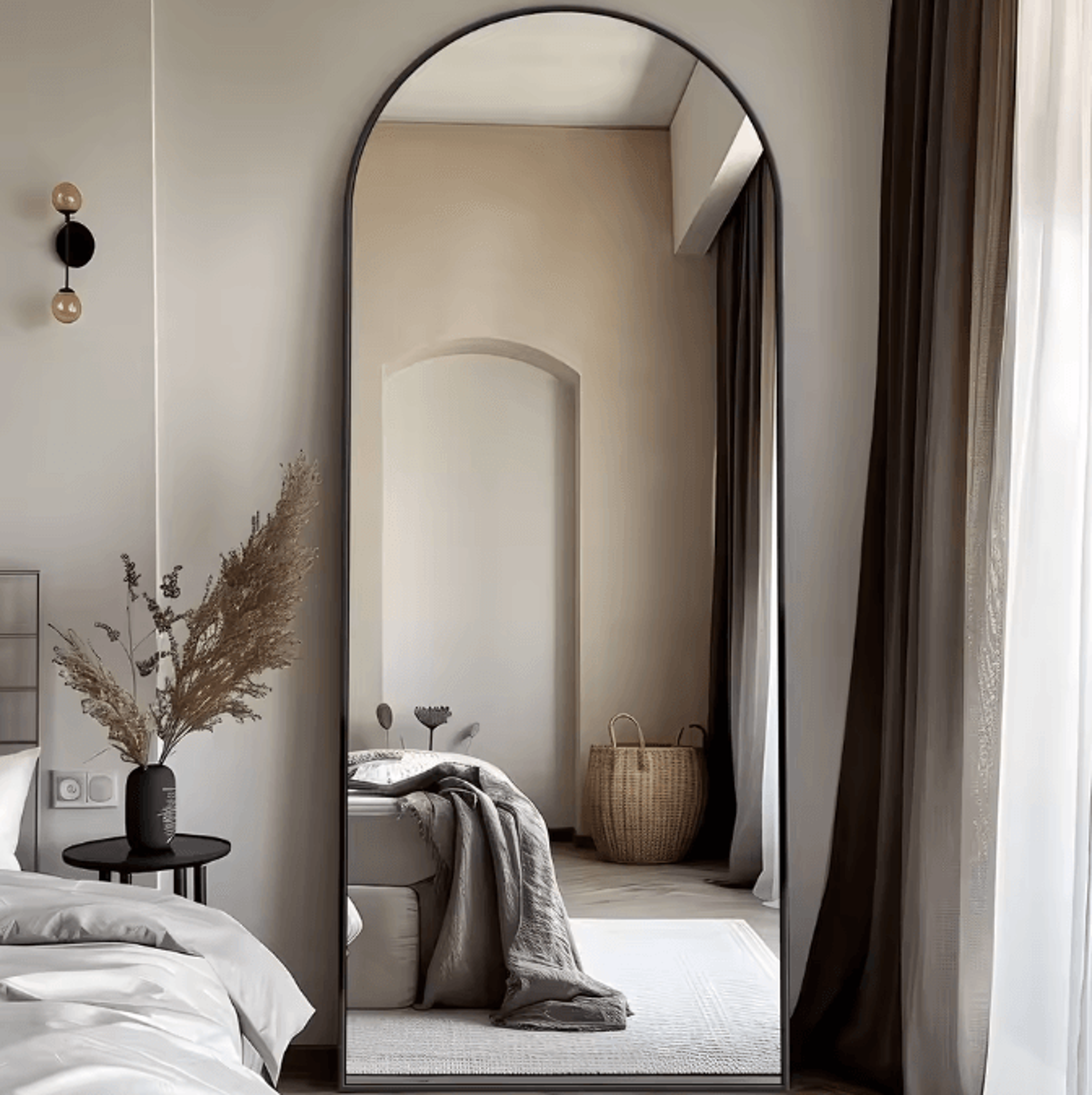 58 by 18 inch full length floor mirror with stand for bedroom living room dressing area