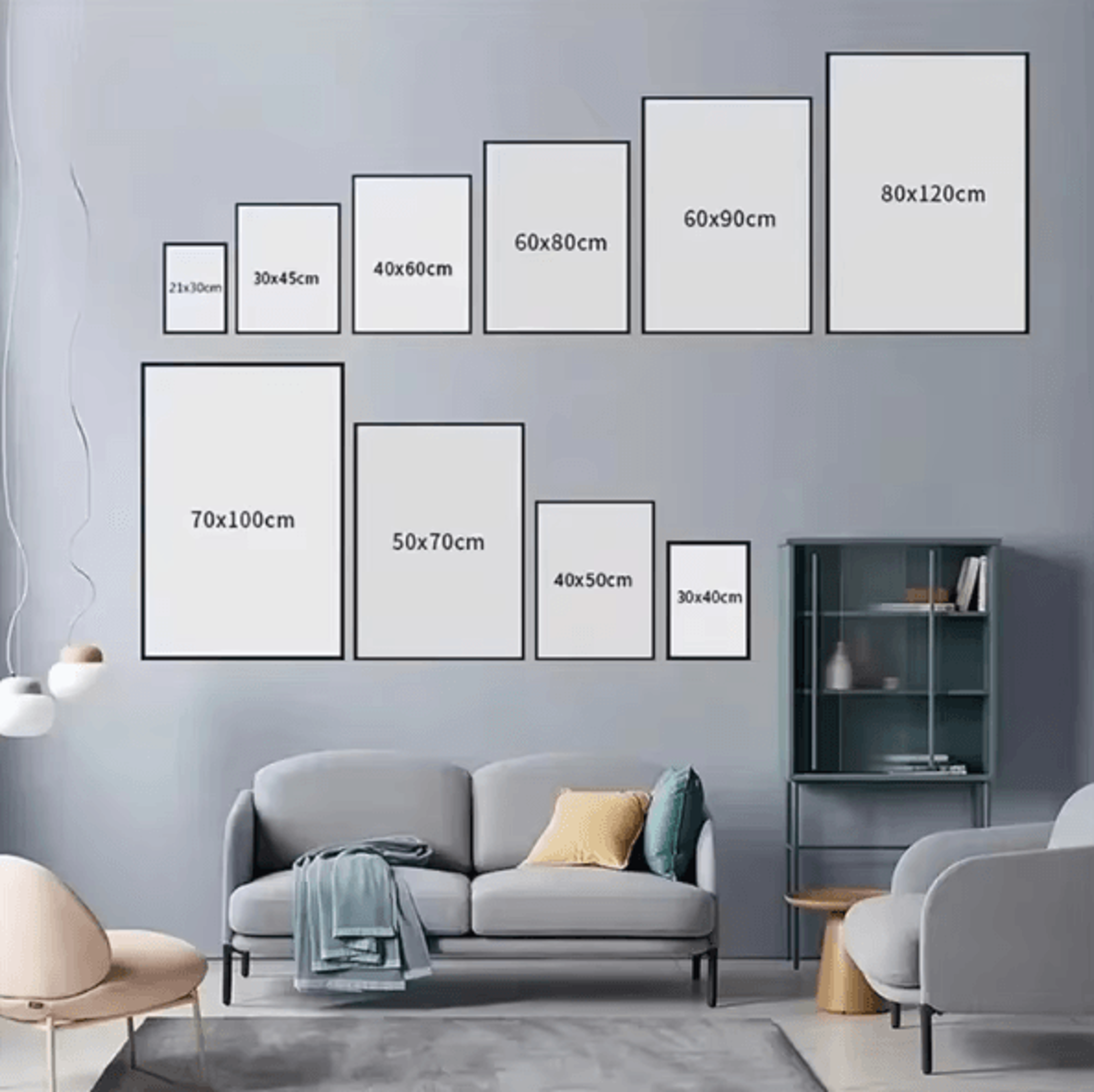3 Piece Bauhaus Geometric Wall Art Set Minimalist Mid Century Canvas Posters Unframed 3