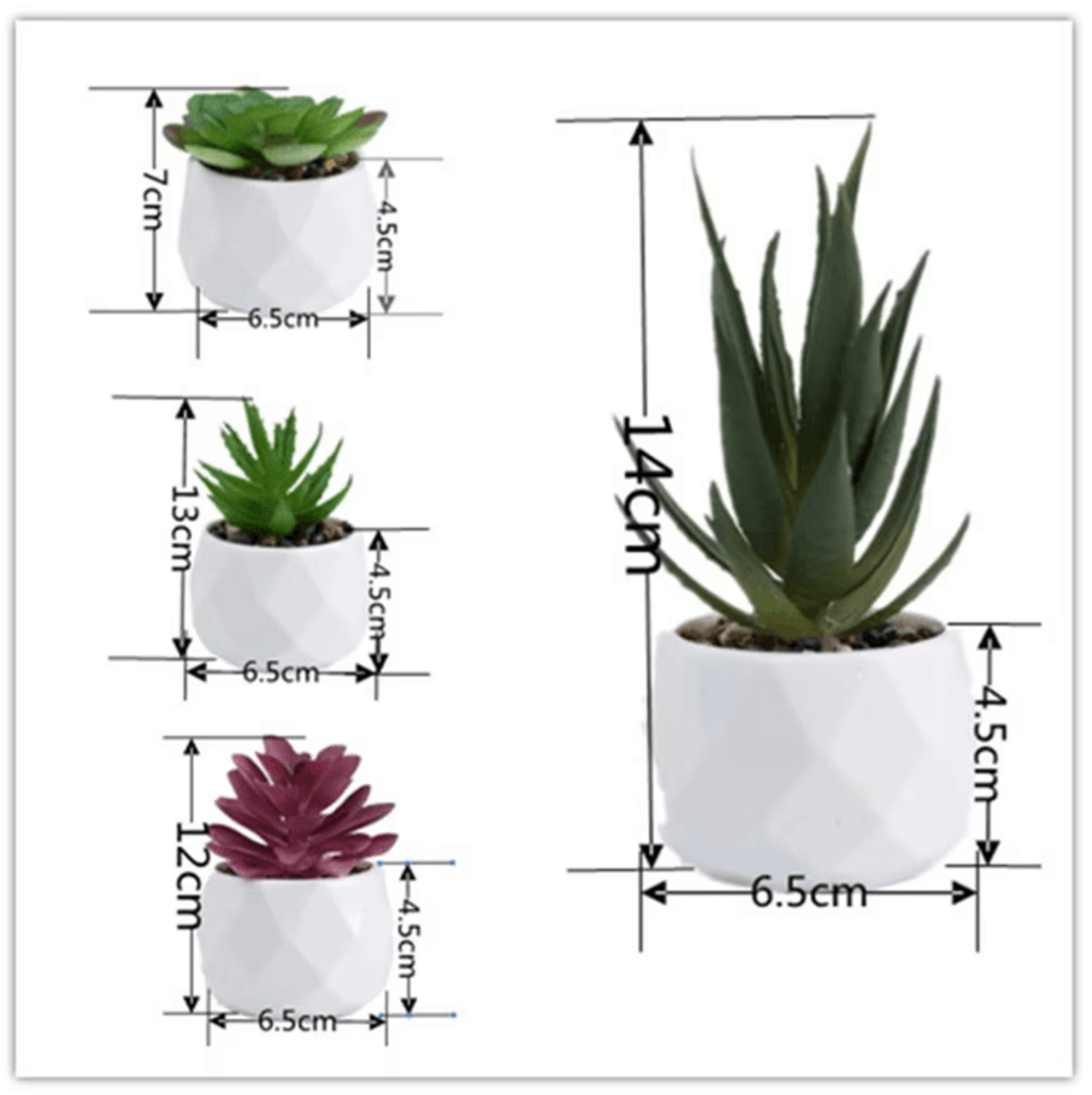 Mini Artificial Succulent Bonsai Plants Realistic Fake Greenery Decor For Desk And Home 2