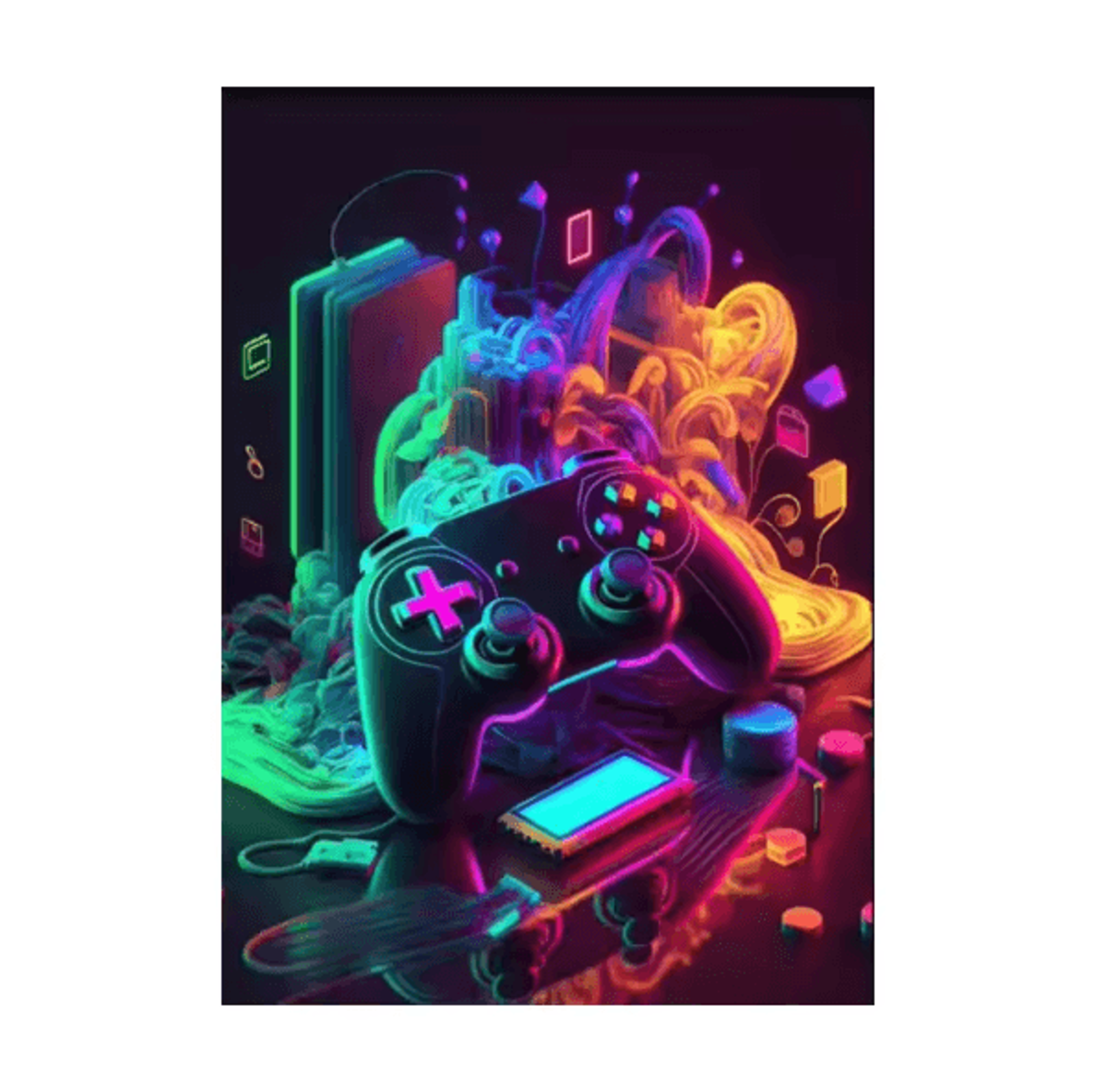 3PCS Gaming Wall Art Canvas Set  Punk Style Gamepad Posters For Gamer Room Decor  Boys Bedroom 5