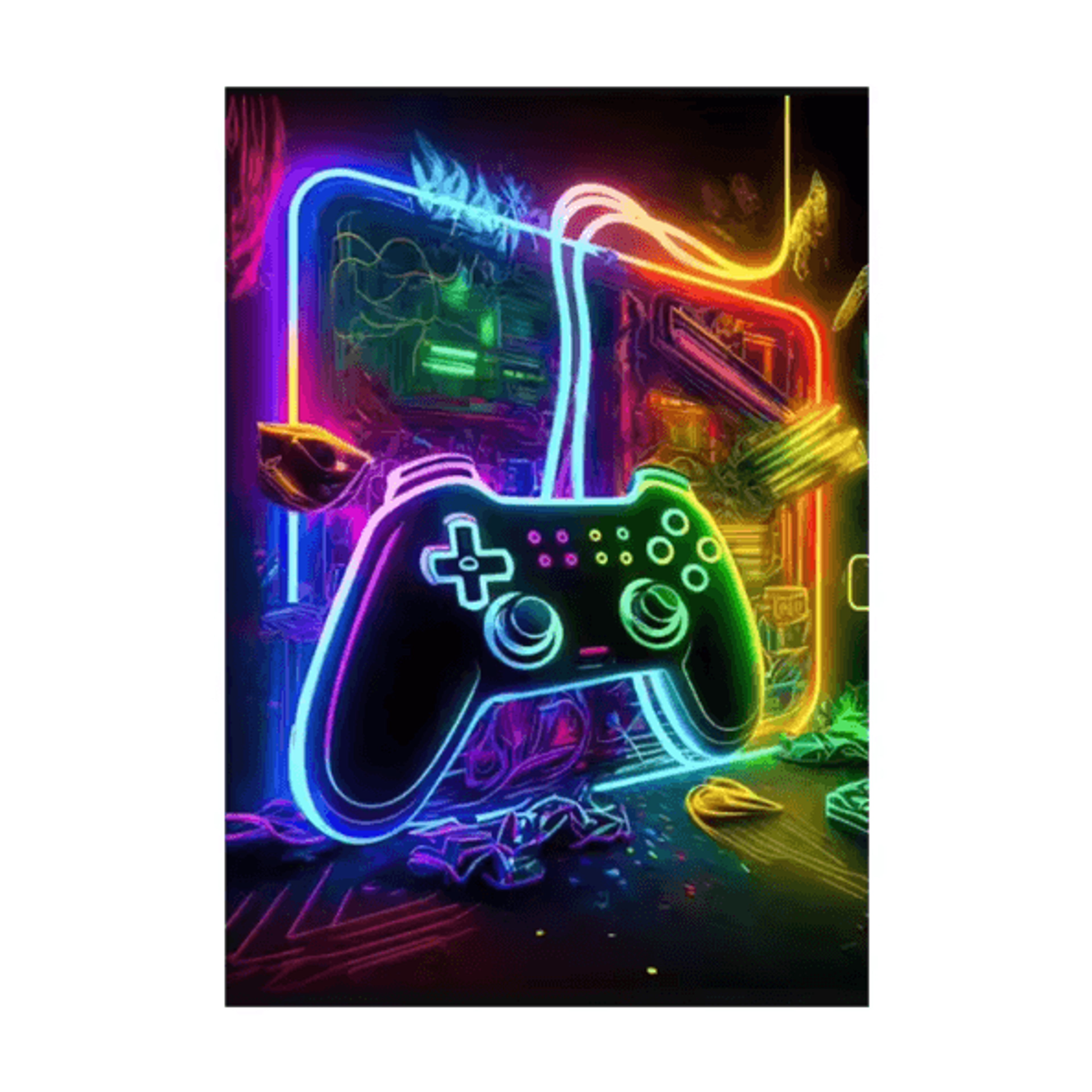 3PCS Gaming Wall Art Canvas Set  Punk Style Gamepad Posters For Gamer Room Decor  Boys Bedroom 6