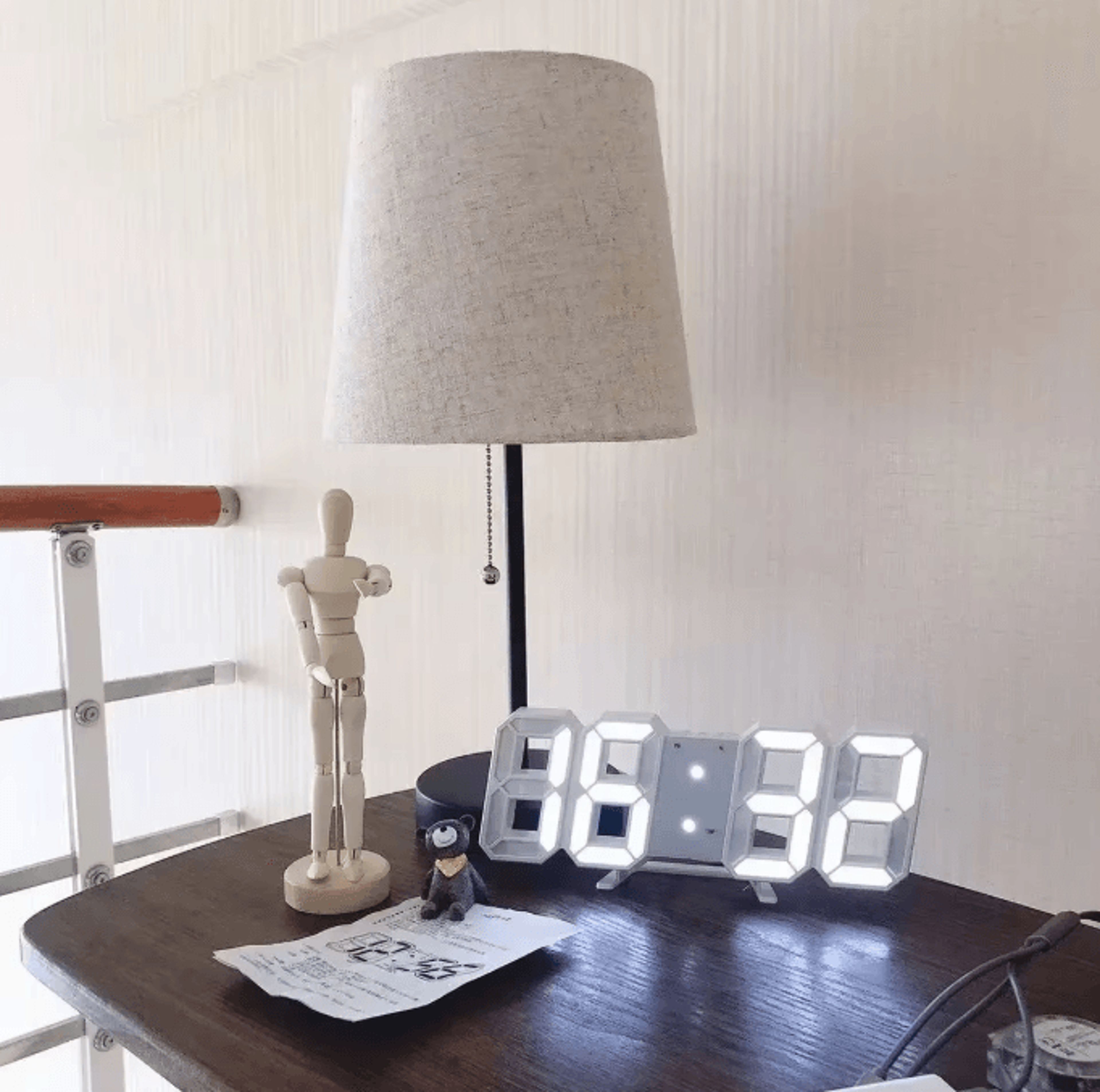 3D LED Digital Wall Clock With Night Mode  Modern Glow LED Wall Decor  Adjustable Desk Clock 1