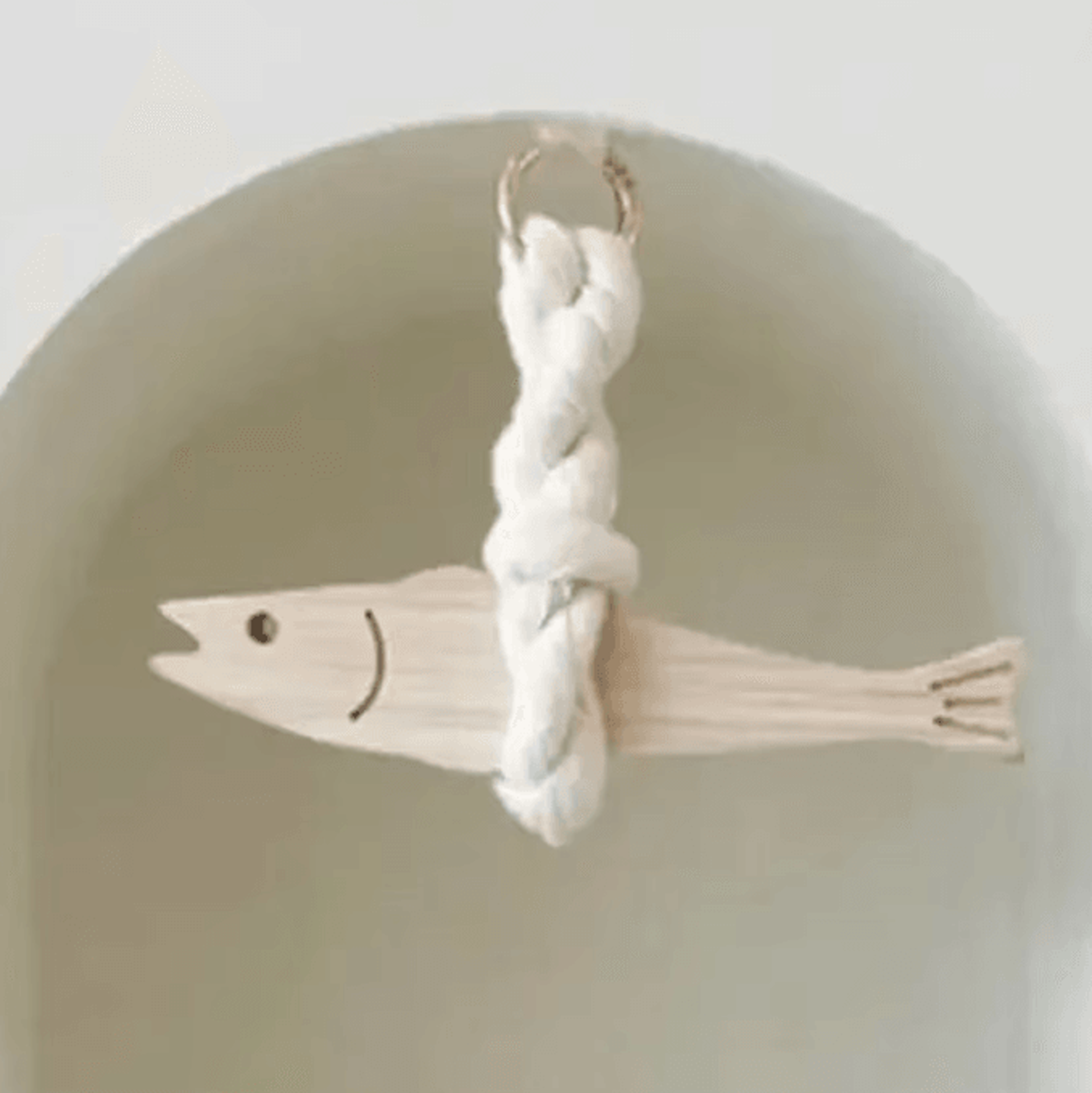 Lightweight Wooden Fish Hanging Ornament With Bell  Nautical Car  Wall Decor Pendant 2