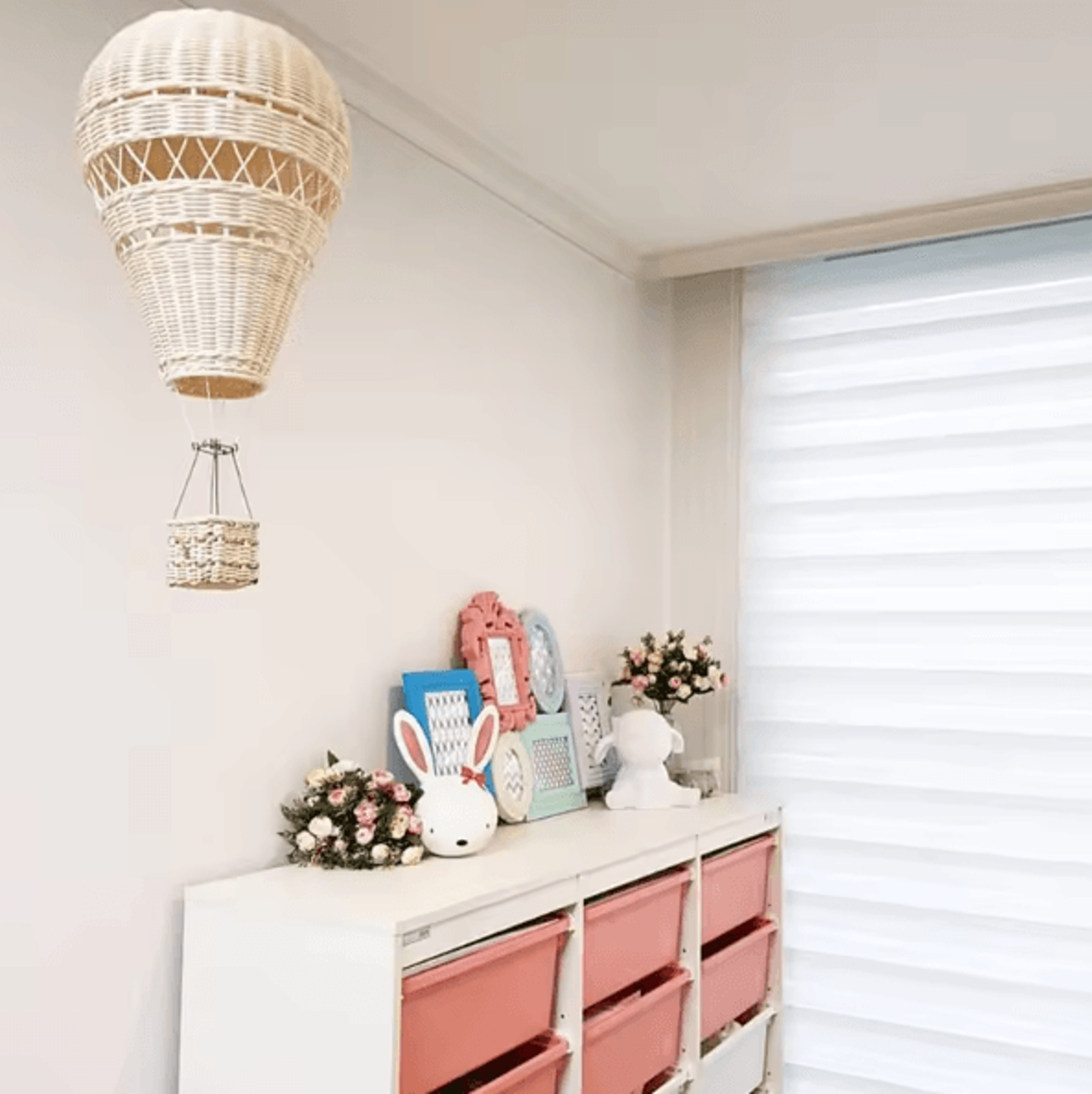 Handwoven Rattan Hot Air Balloon Wall Decor  Nordic Boho Nursery Hanging Ornament For Kids Room 2