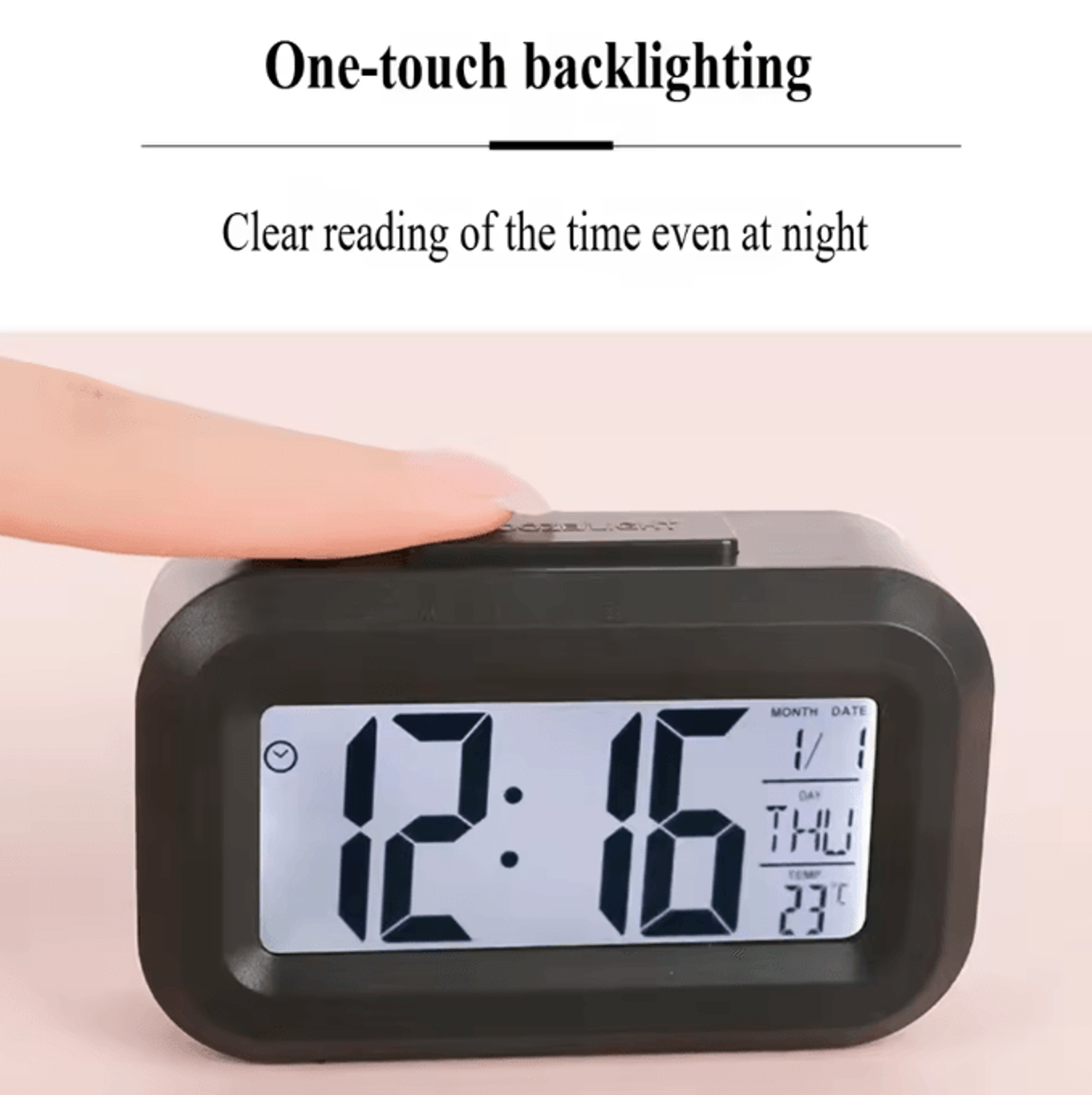 LED Digital Alarm Clock With Backlight  Snooze  Calendar Desk Clock For Home Office  Bedside Use 2