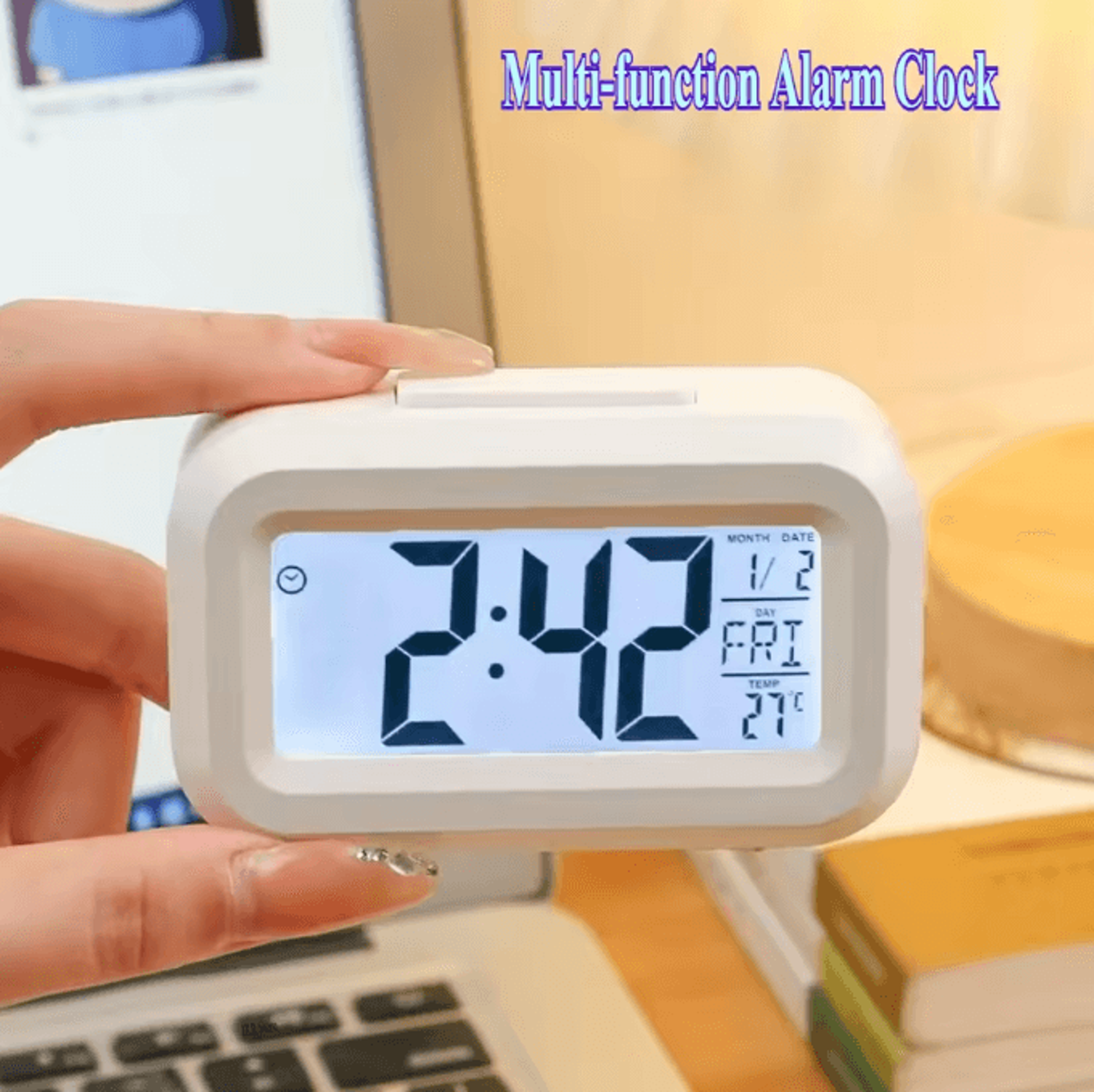 LED Digital Alarm Clock With Backlight  Snooze  Calendar Desk Clock For Home Office  Bedside Use 1