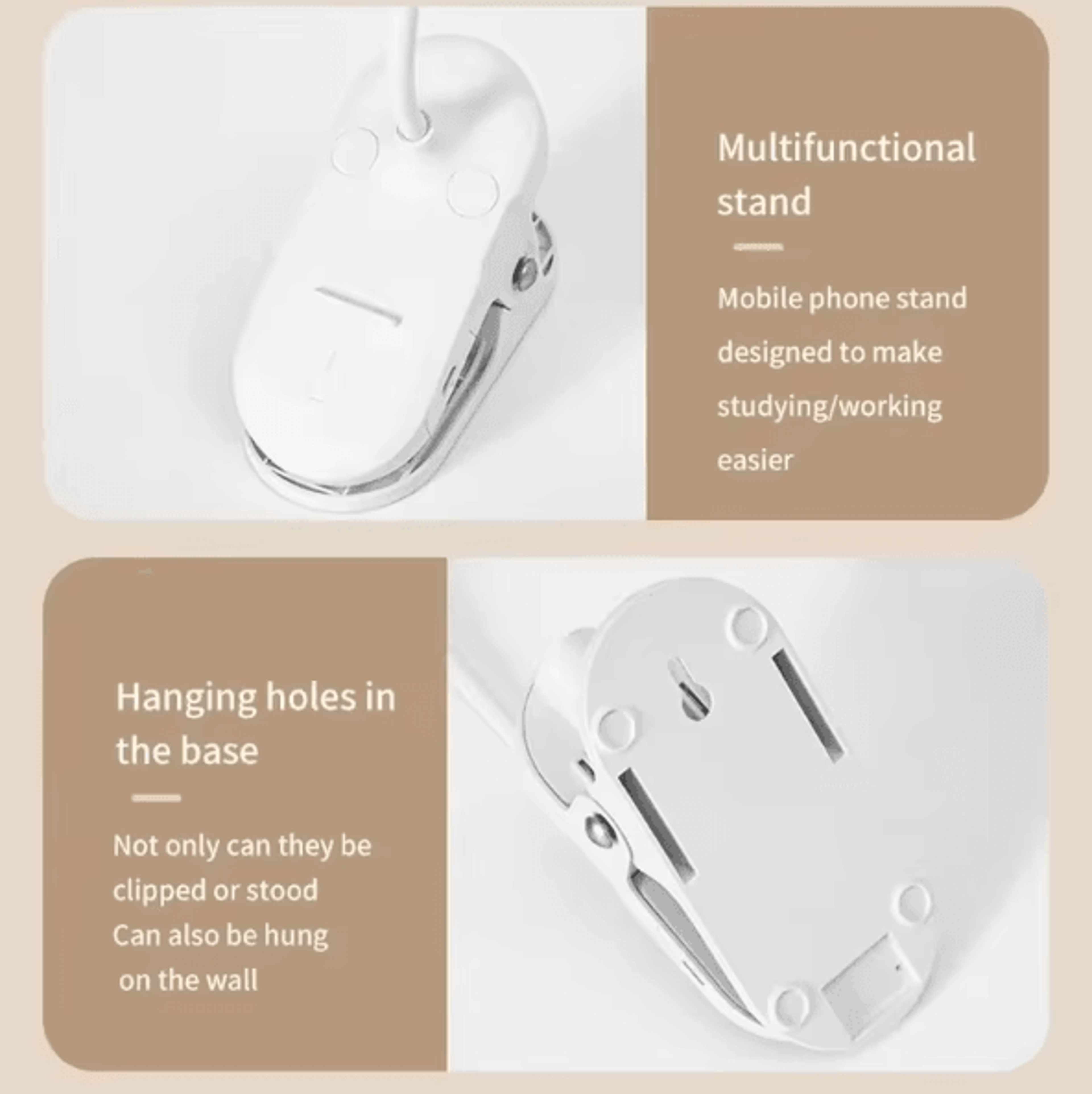 Foldable LED Desk Lamp Rechargeable Mini Table Light With Touch Dimming 3 Modes Eye Protection Stud 4
