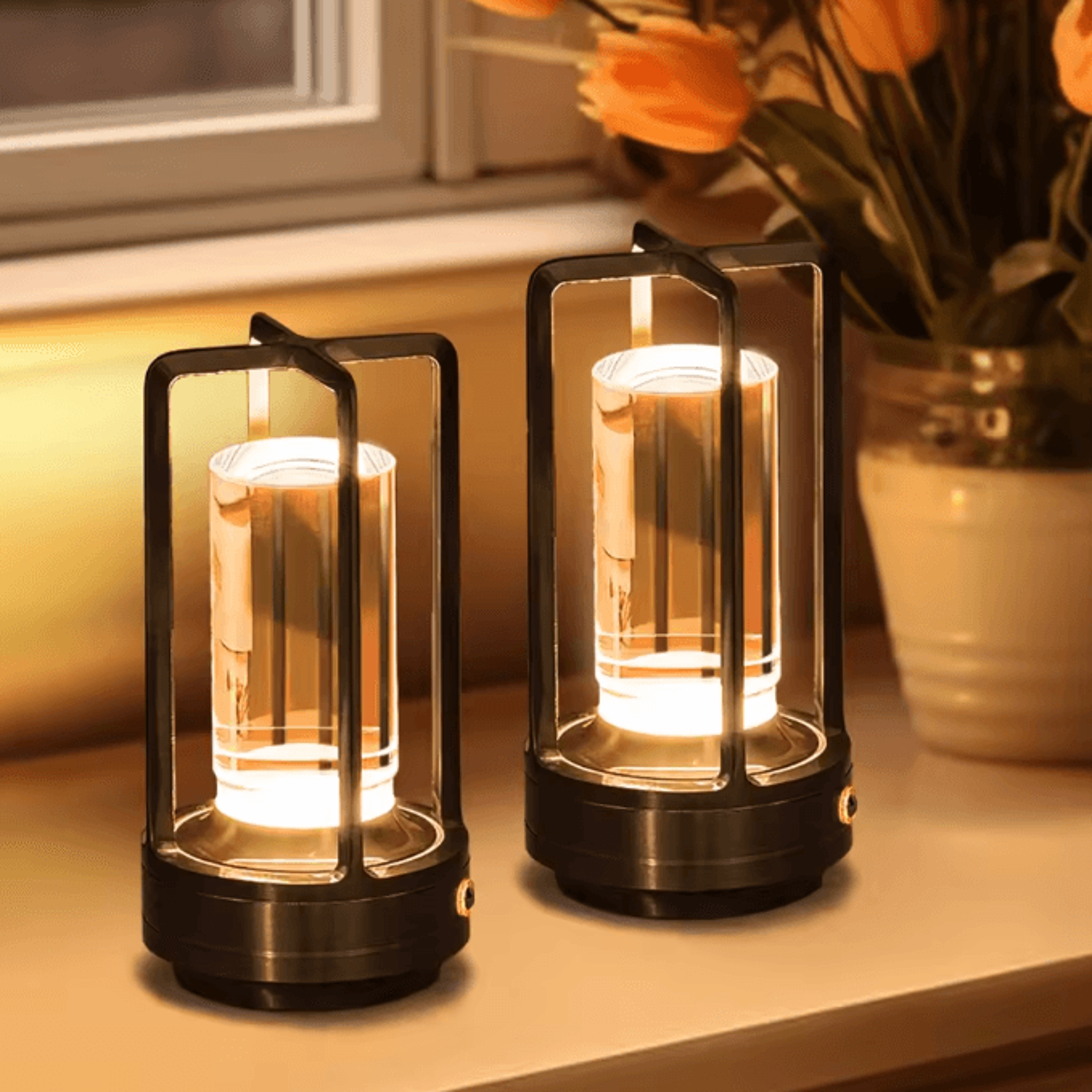 cordless led table lamp industrial style rechargeable desk light portable ambient lamp for home outdoor camping decor