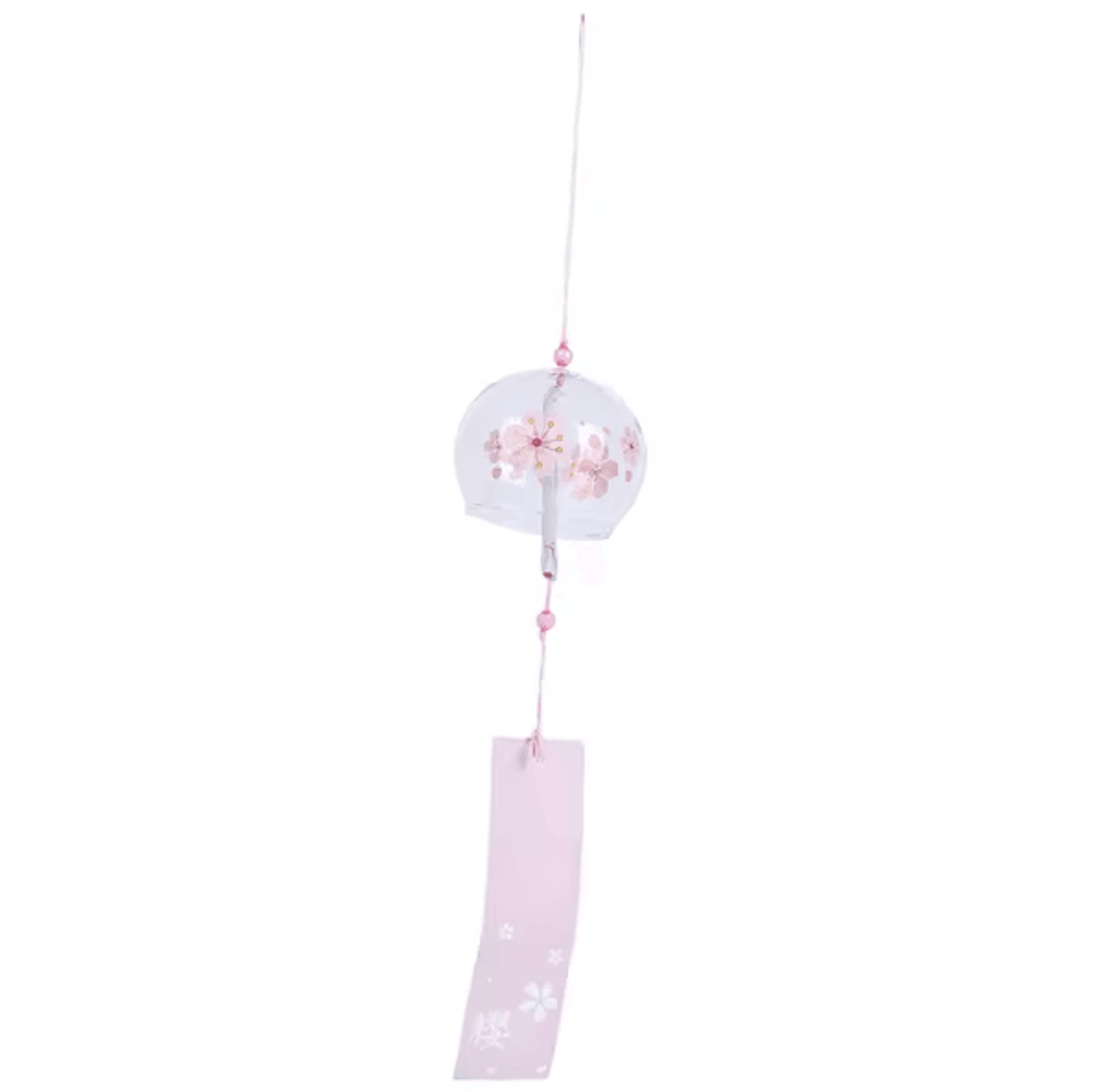 Japanese Sakura Wind Chime Glass Furin Bell Cherry Blossom Hanging Decor For Home Garden 5