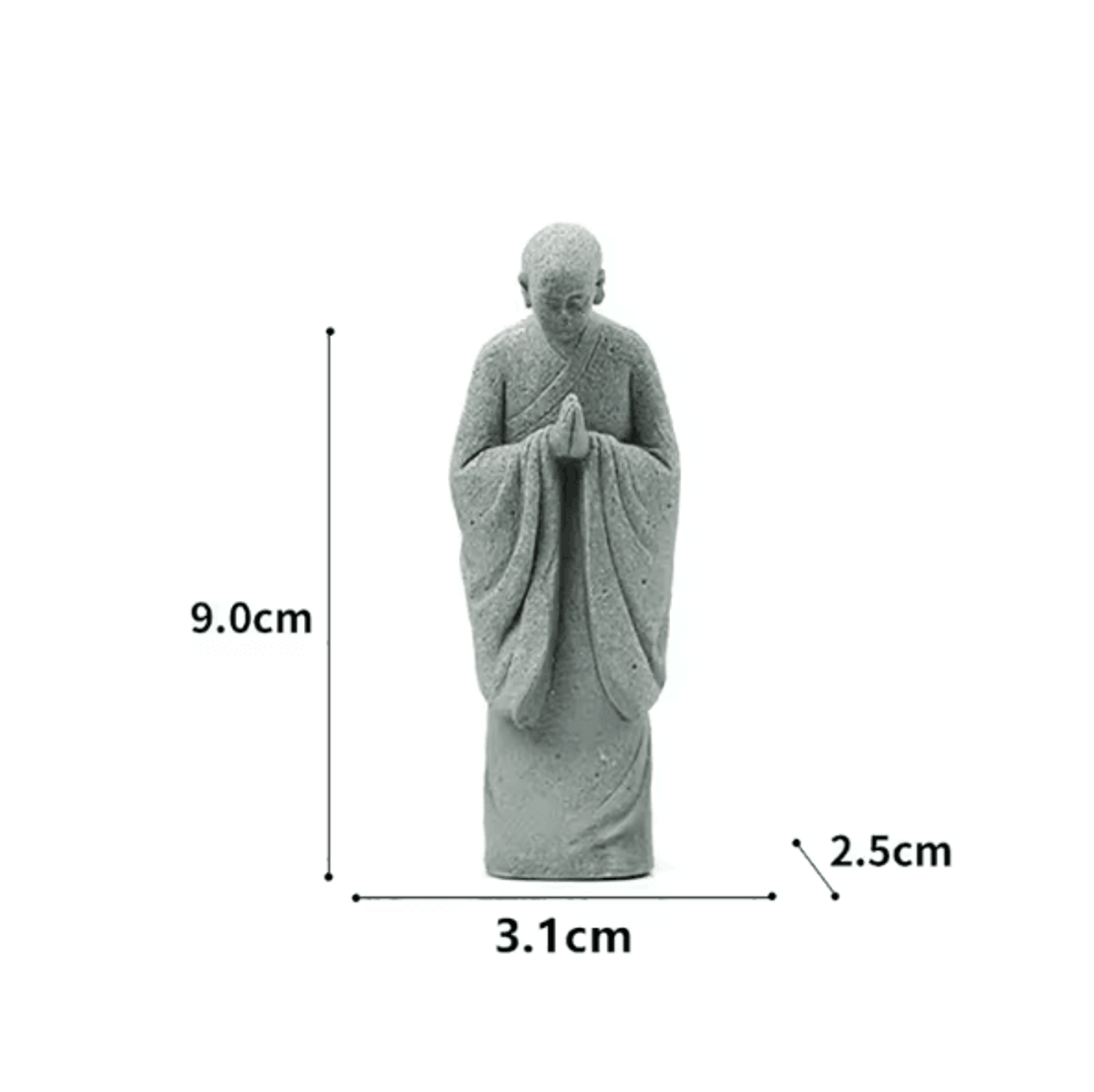 Zen Monk Statue White Buddhist Figurine Mini Landscape Ornament For Aquarium Garden Home Decor 7