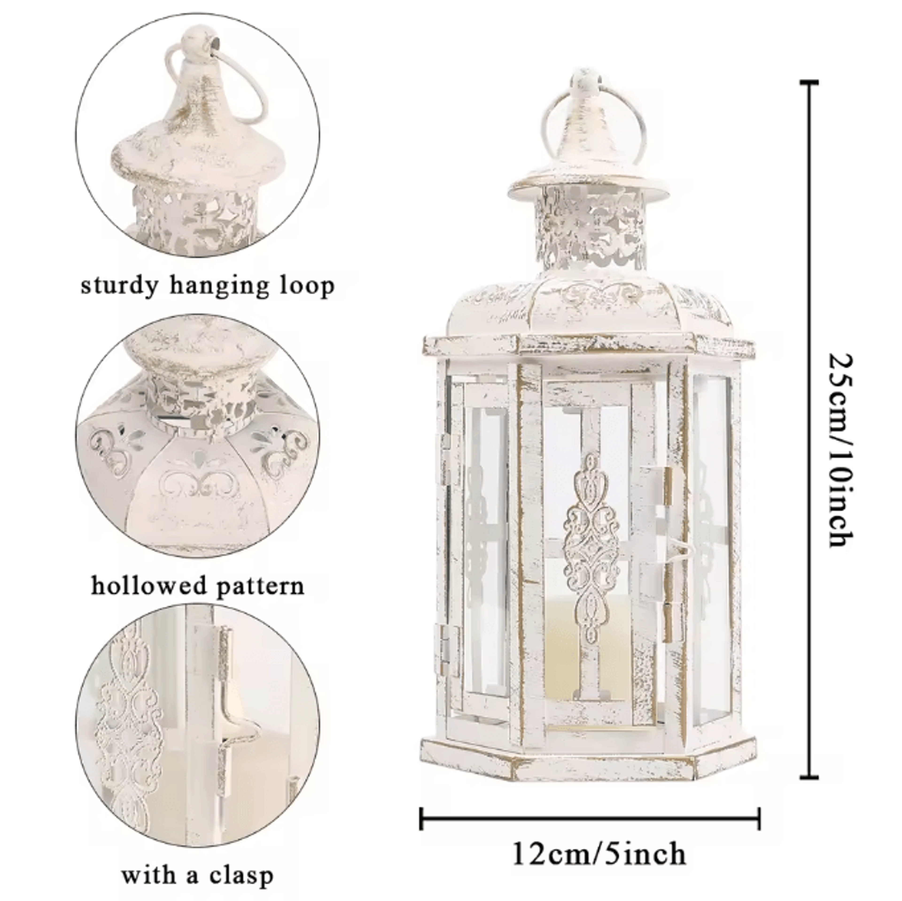 Vintage Metal Hanging Candle Lantern Decorative Candle Holder For Indoor Outdoor Wedding Home Decor 2