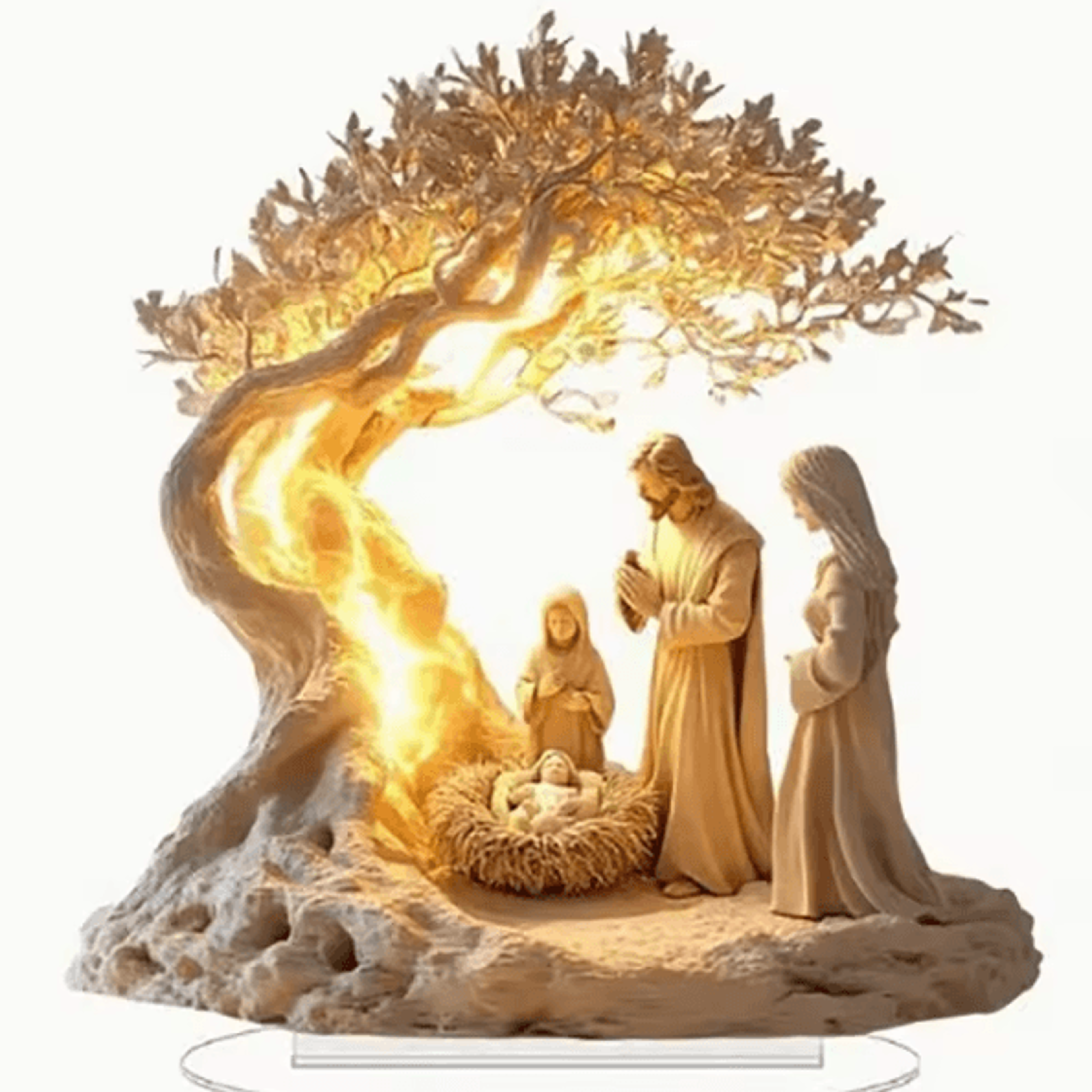 Transparent Acrylic Nativity Scene Ornament 2D Christmas Table Centerpiece Christian Holiday Decor 5