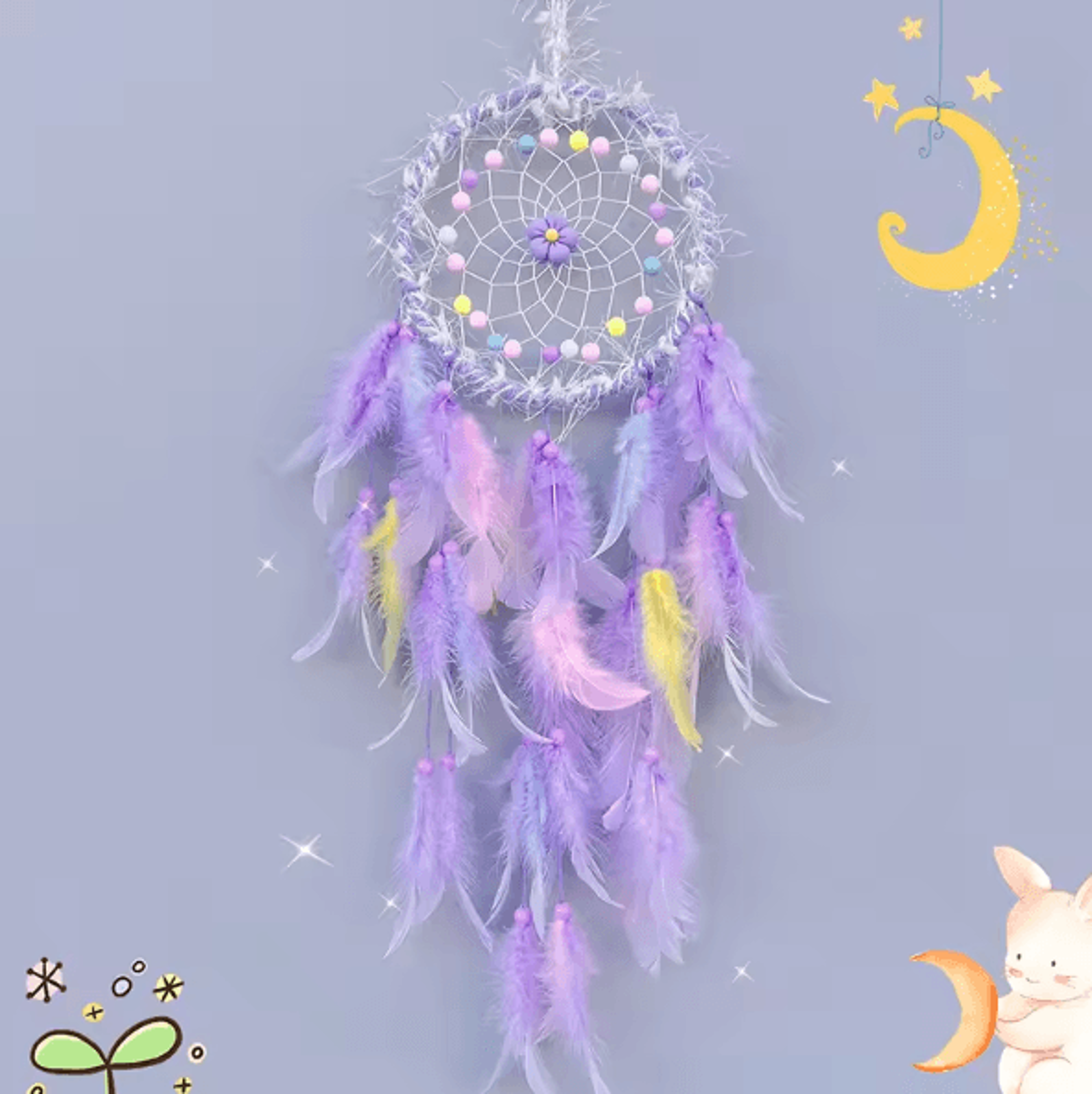 DreamAura Handmade Dream Catcher Wind Chimes Boho Feather Hanging Decor For Bedroom Car  Home 3