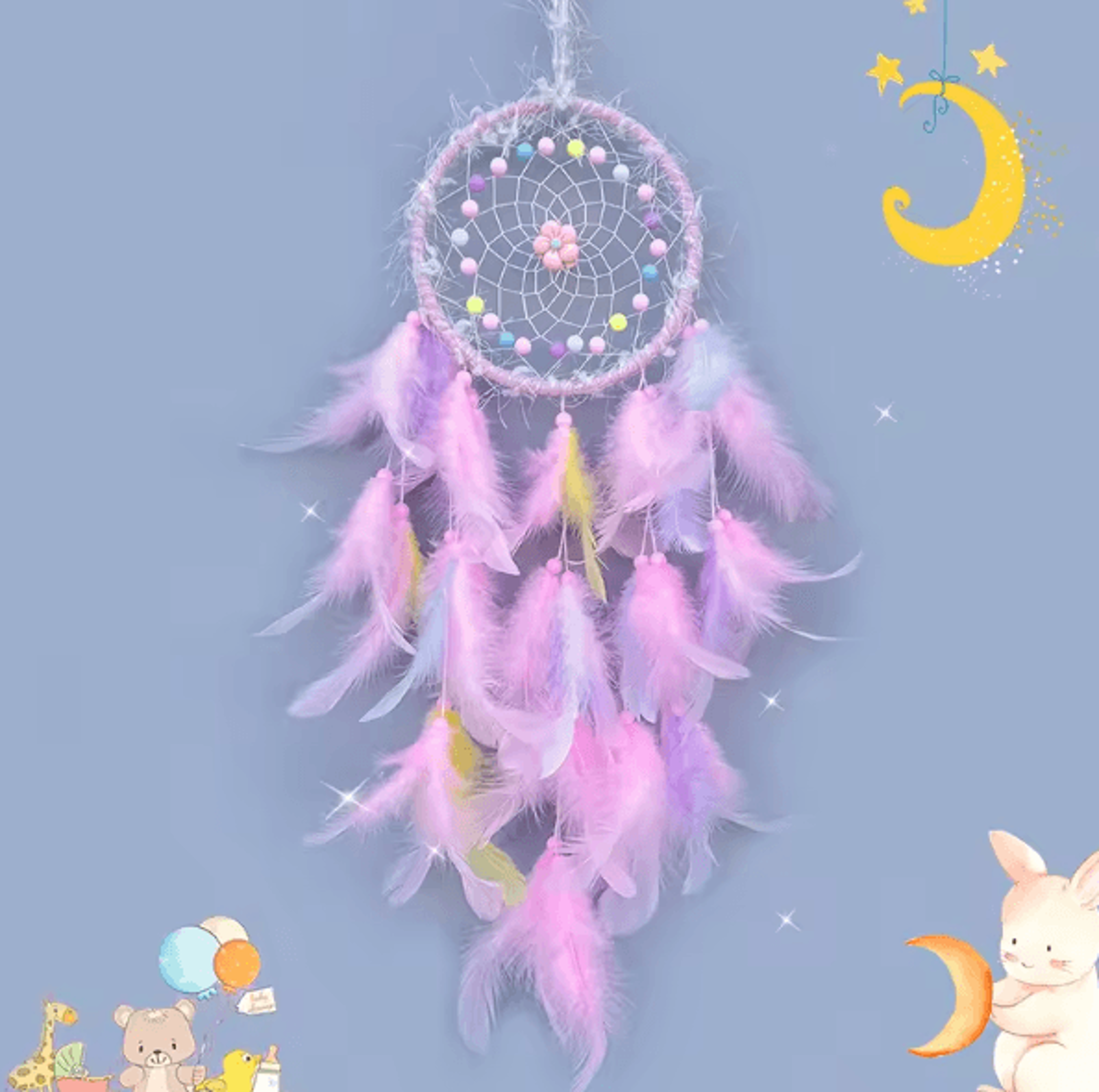 DreamAura Handmade Dream Catcher Wind Chimes Boho Feather Hanging Decor For Bedroom Car  Home 6