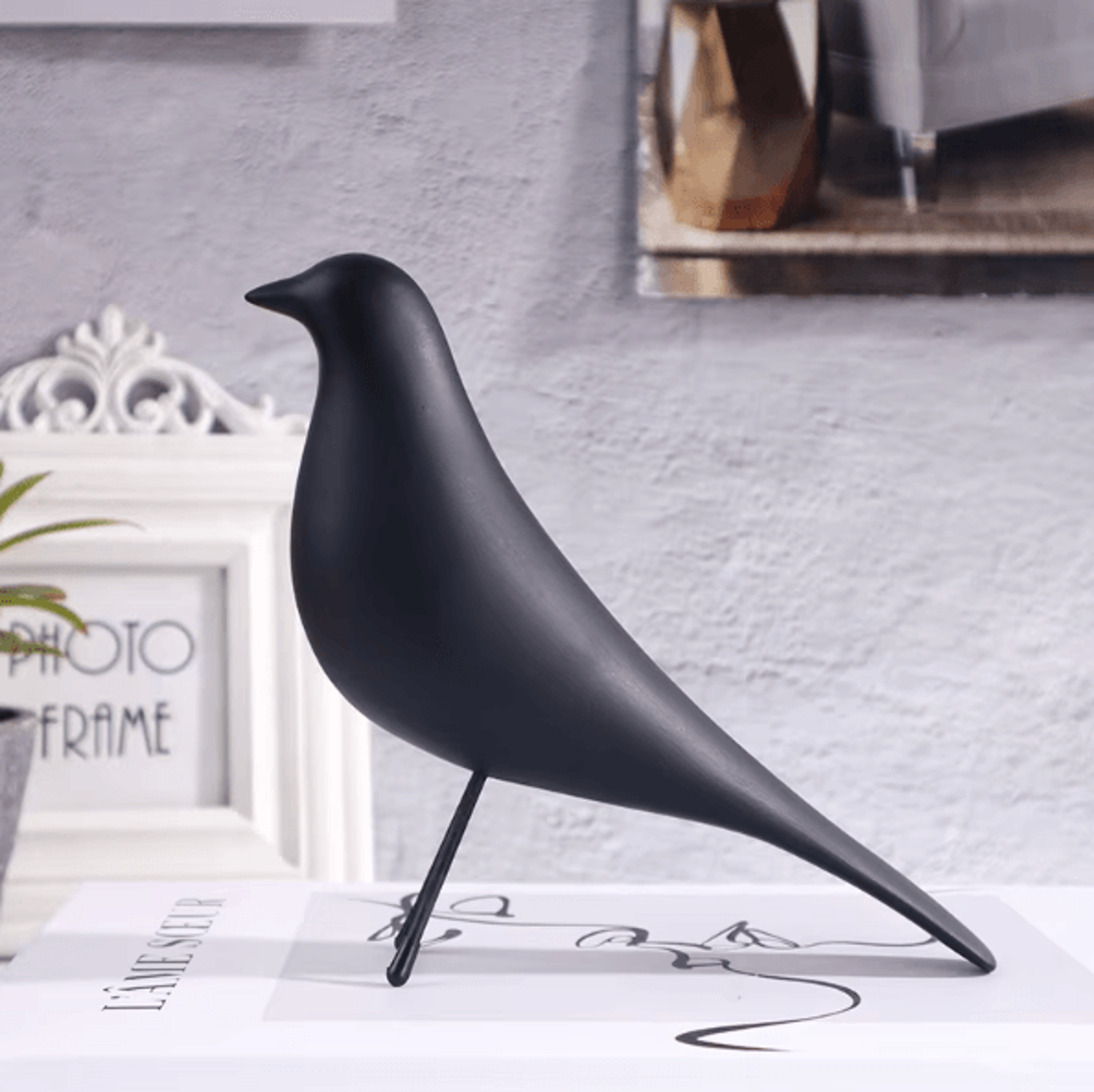 NordicAura Minimalist Resin Bird Sculpture Modern Art Decor For Living Room Office  Bedroom Styling 1