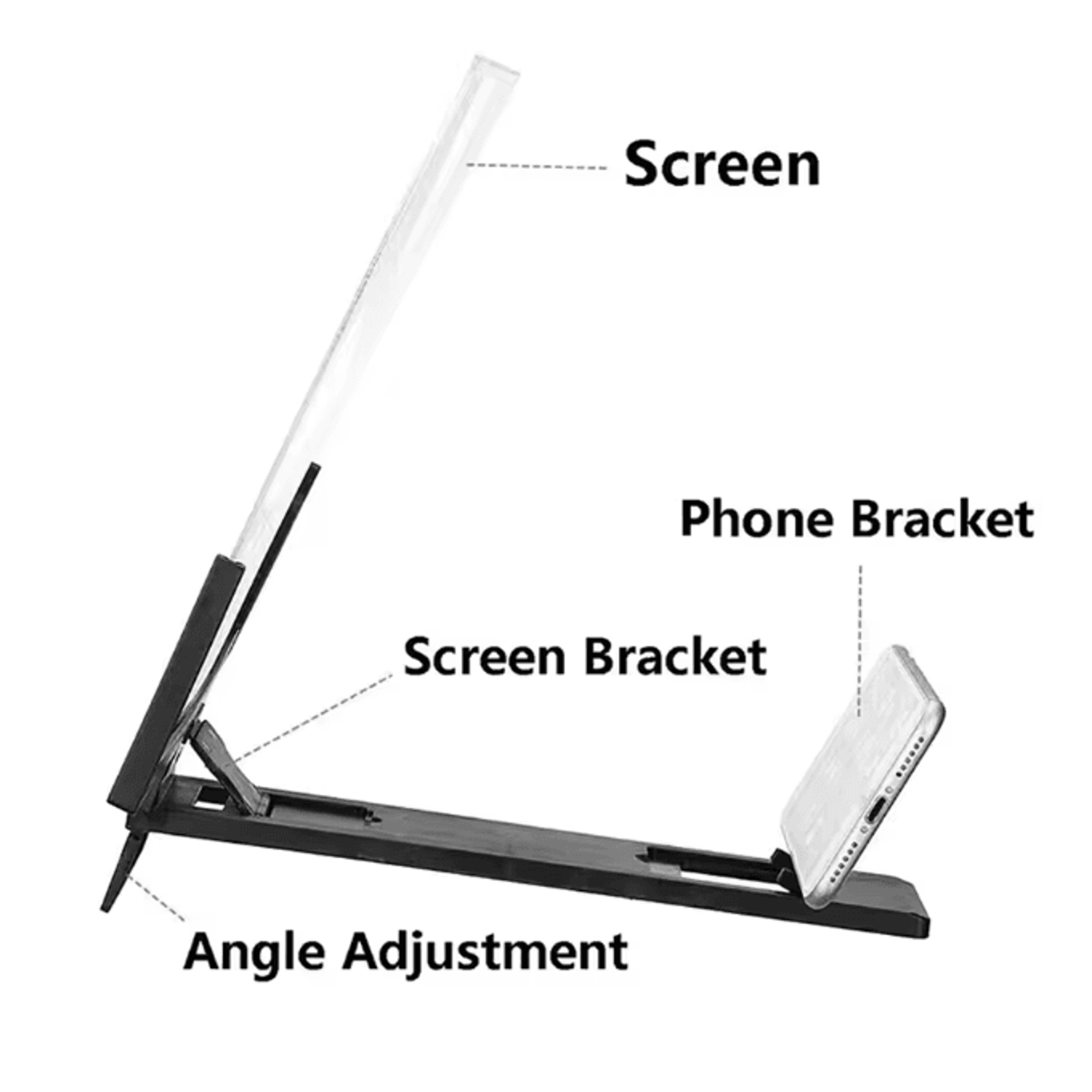 14Inch 3D Phone Screen Magnifier  HD Mobile Screen Amplifier Stand For Movies  Videos 3