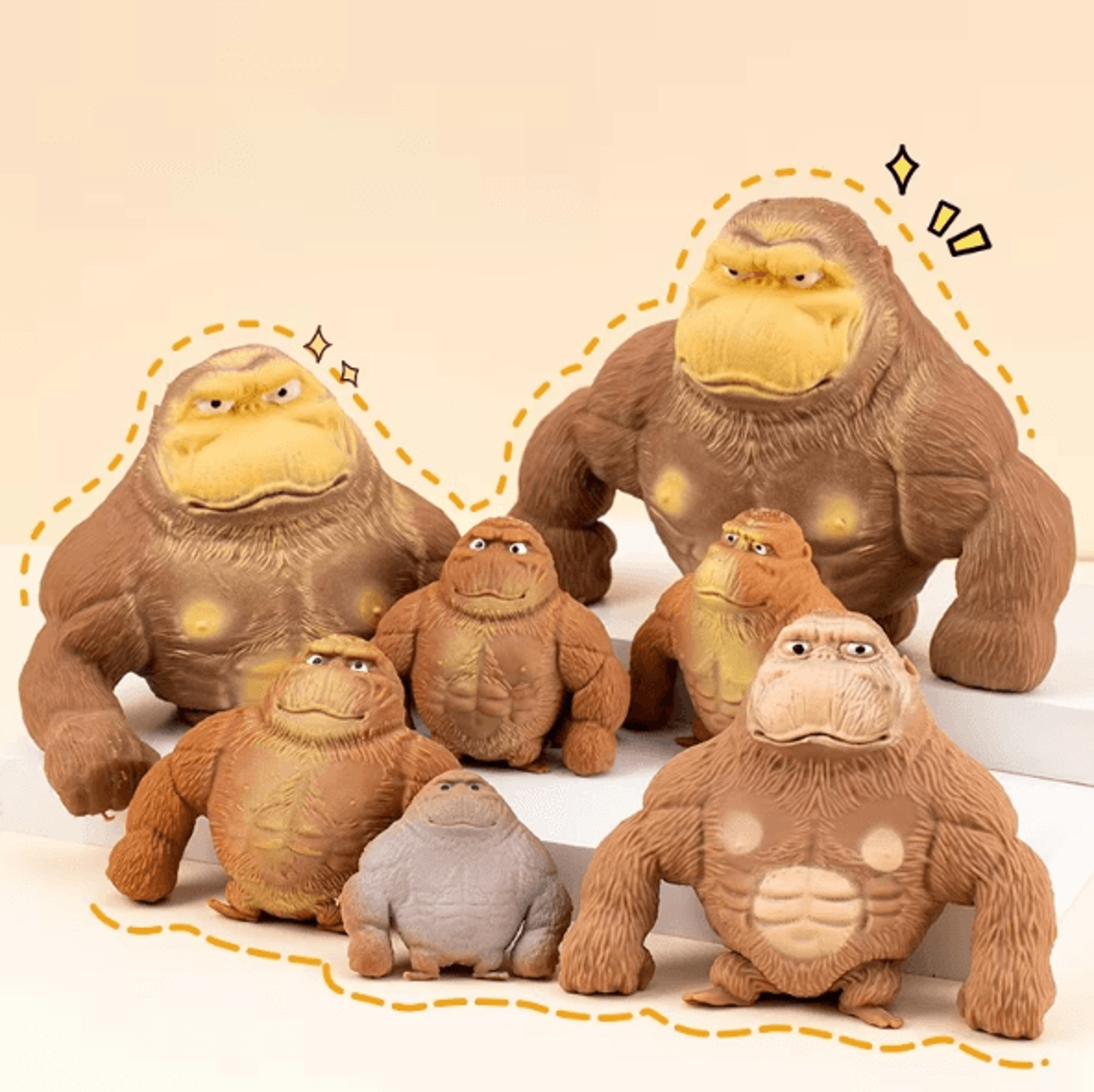 funny stretchable gorilla figurine – squeeze stress relief monkey desk decor