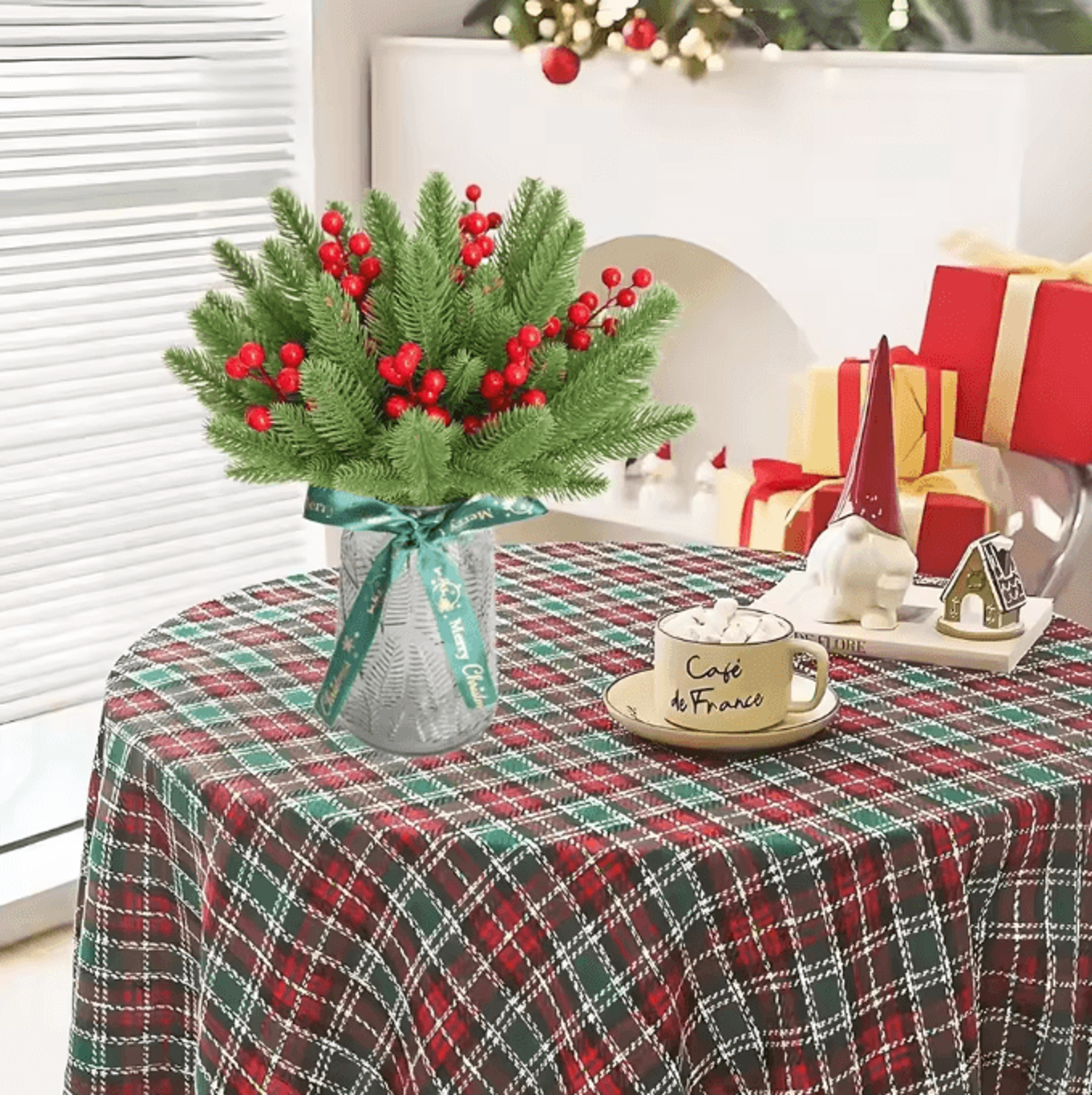 20PCS Artificial Pine Branches  Realistic Fake Pine Stems For DIY Christmas Garland  Decor 3