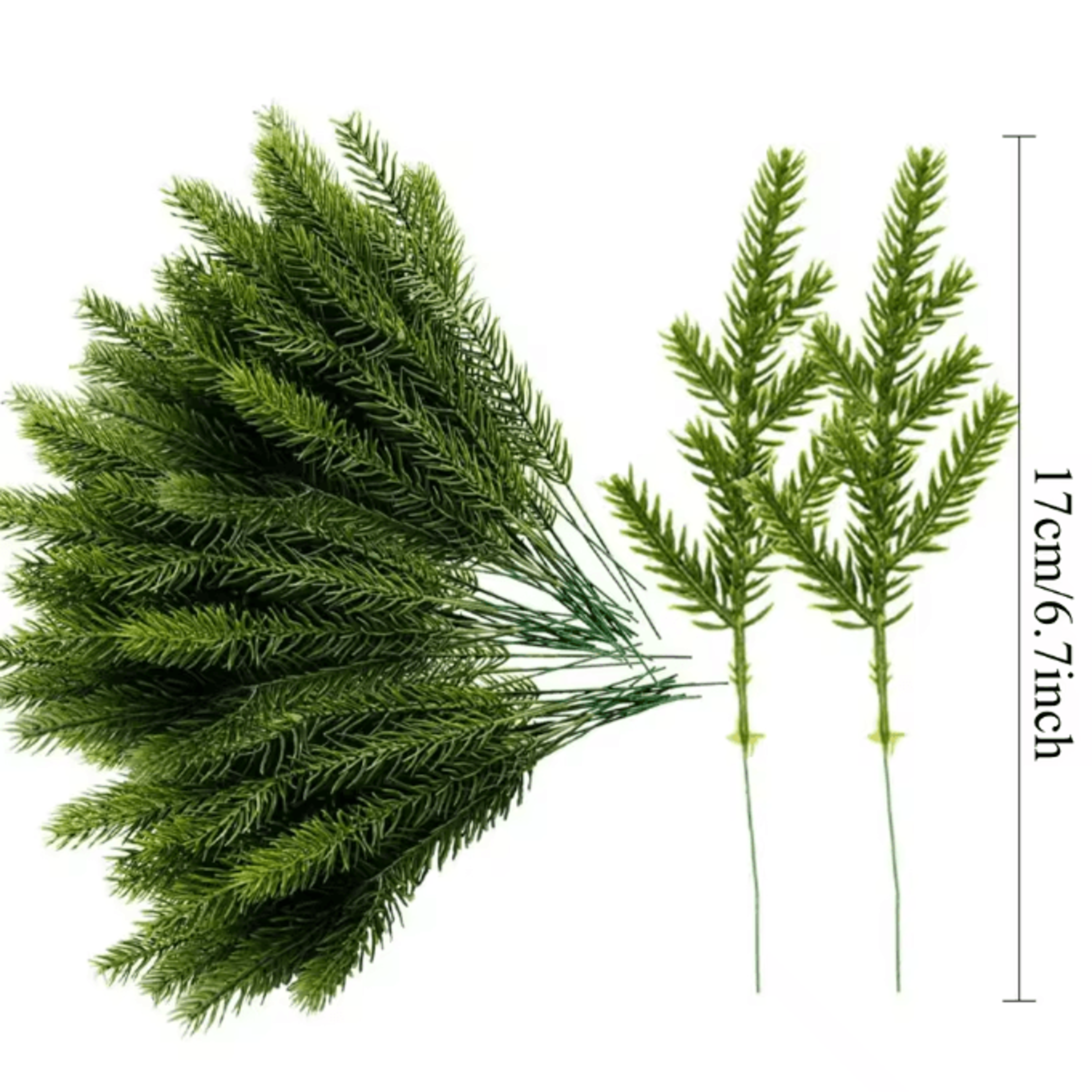 20PCS Artificial Pine Branches  Realistic Fake Pine Stems For DIY Christmas Garland  Decor 5