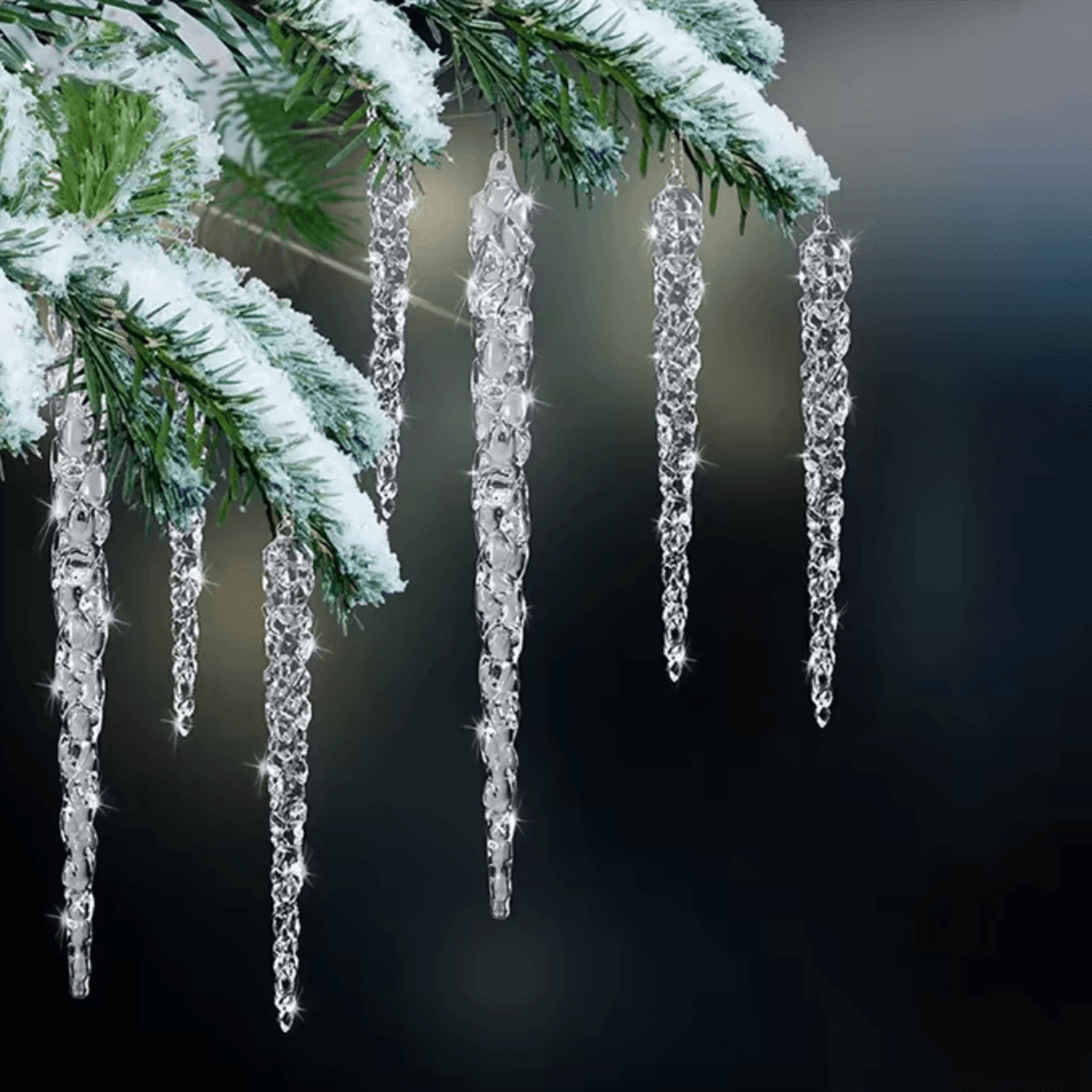 24pcs acrylic christmas icicle ornaments – realistic hanging tree decorations for winter decor