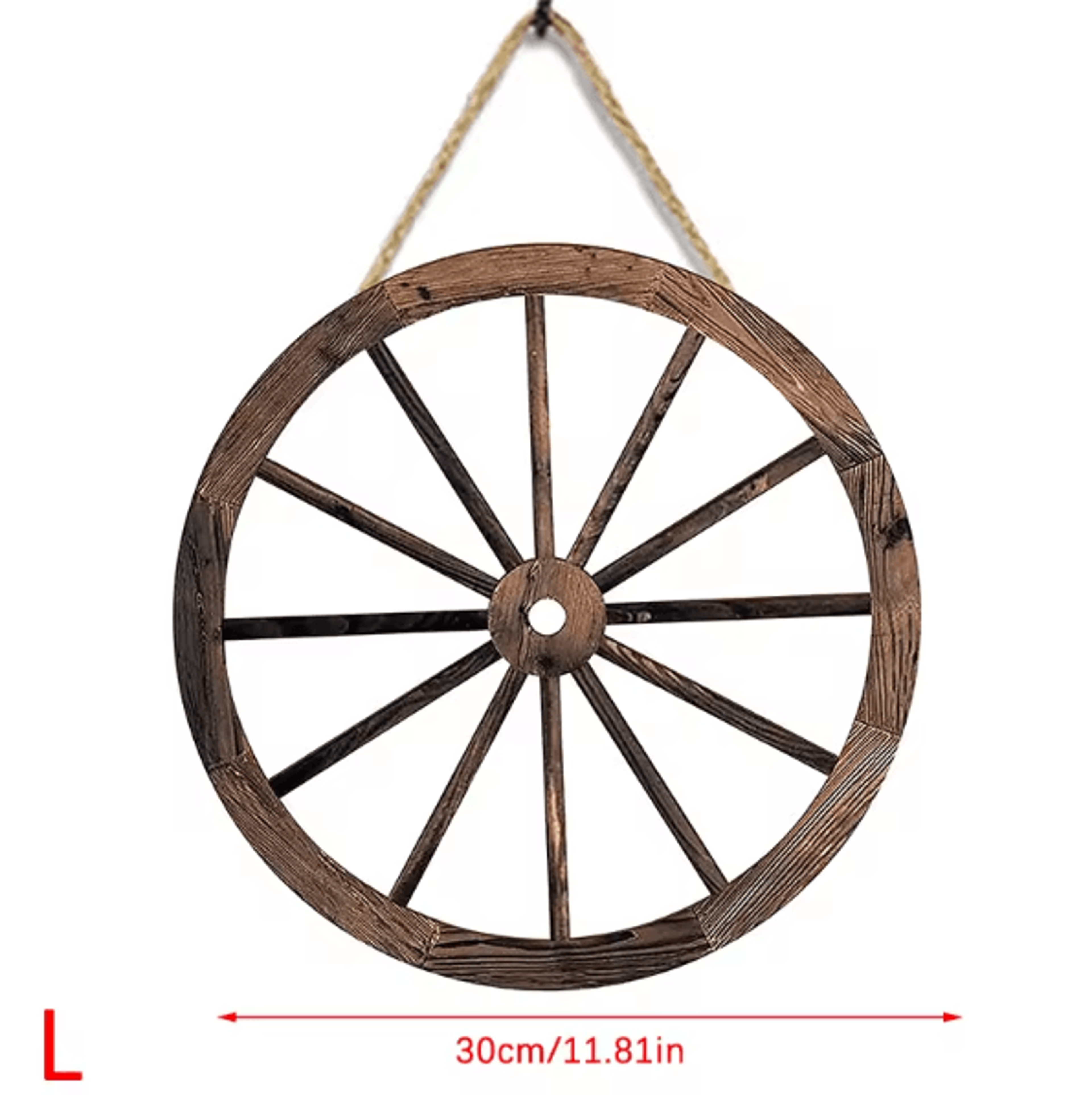 Vintage Rustic Wooden Wagon Wheel Wall Decor  Old Western Farmhouse Hanging Cartwheel 7