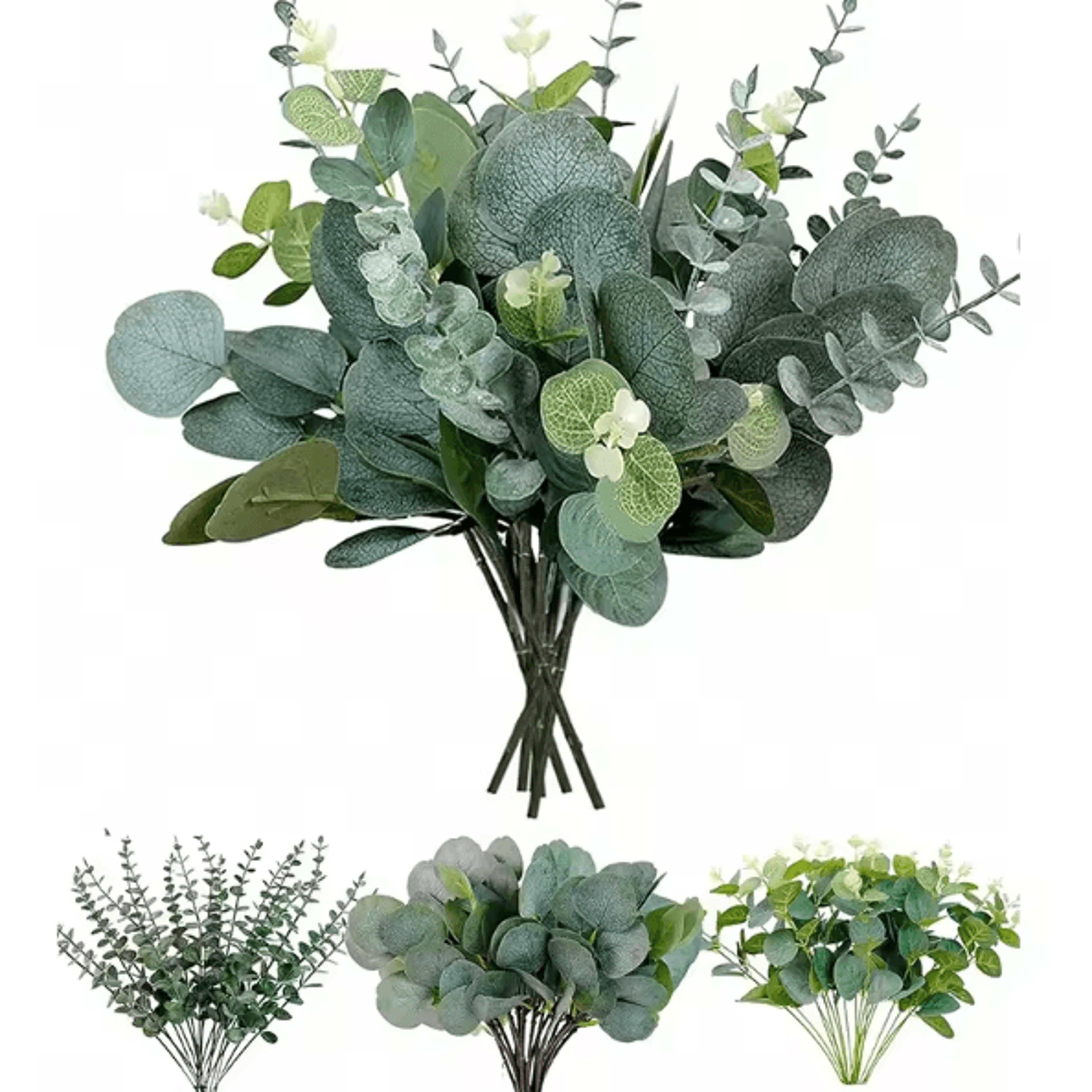 369PCS Artificial Eucalyptus Bouquet  Realistic Fake Greenery For Home Wedding  Vase Decor 1