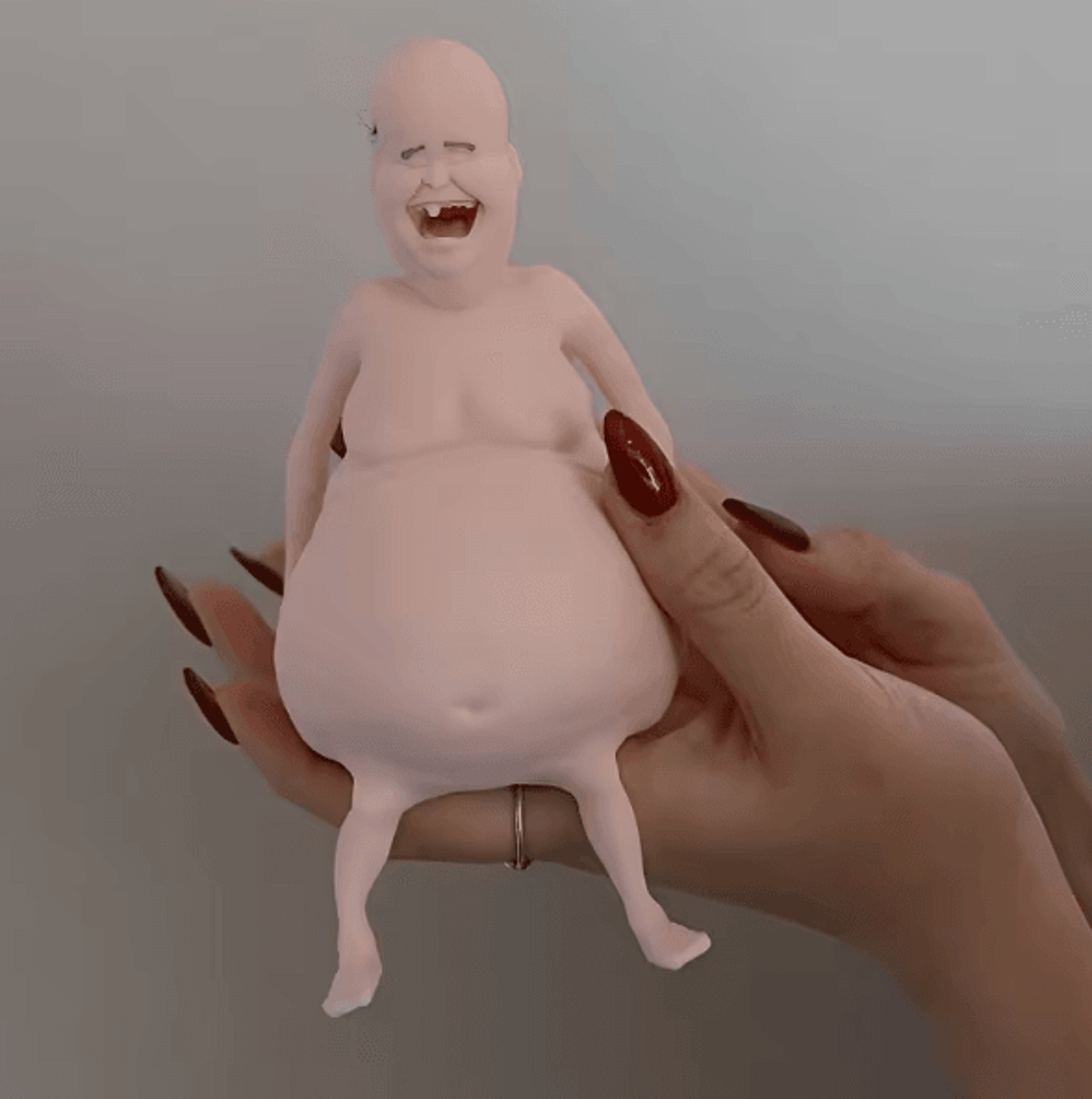 funny belly doll silicone toy – quirky squeeze decor with expressive eyes for home & party
