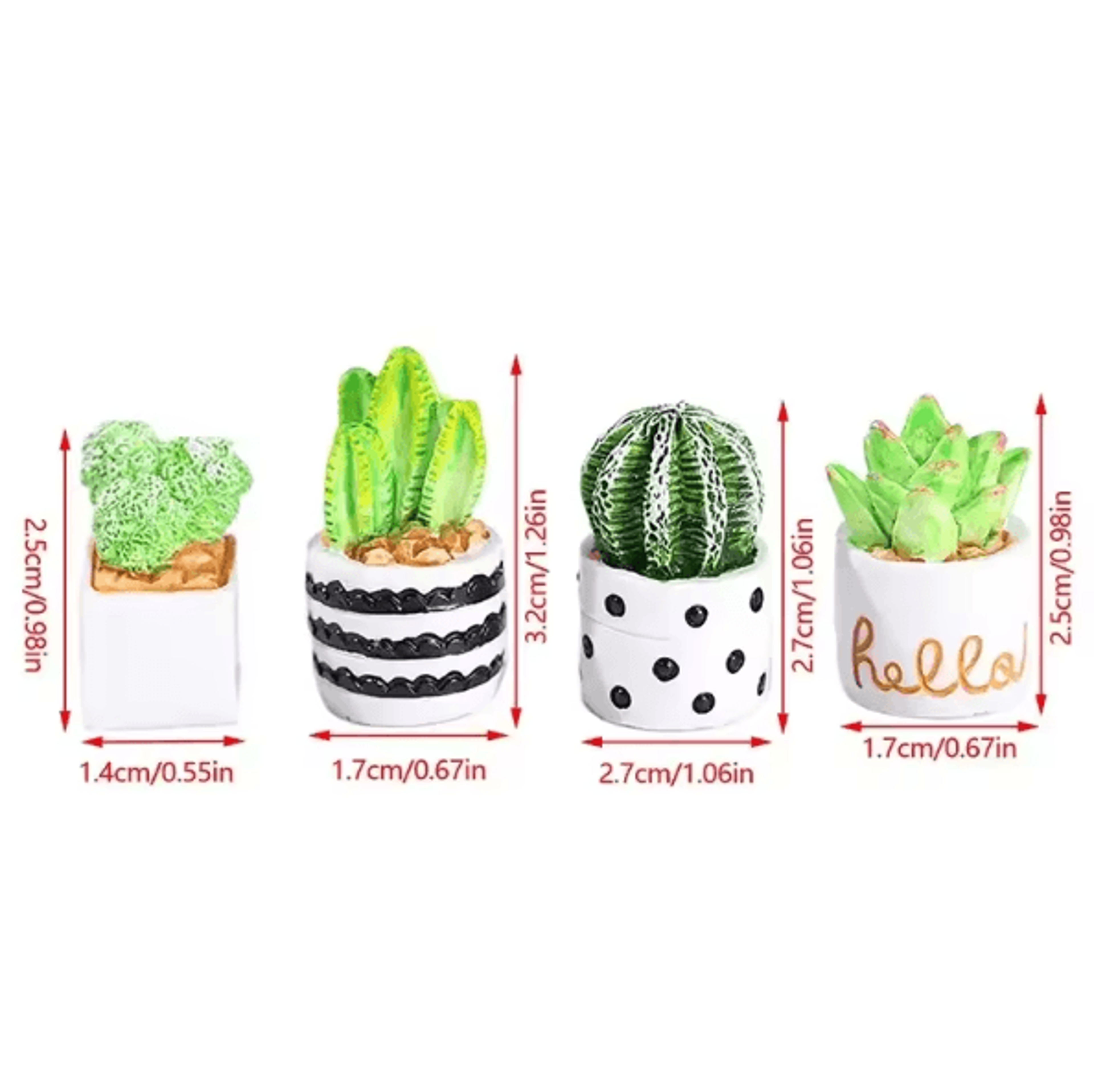 Miniature Resin Potted Plant  Realistic Dollhouse Decor Accent 3