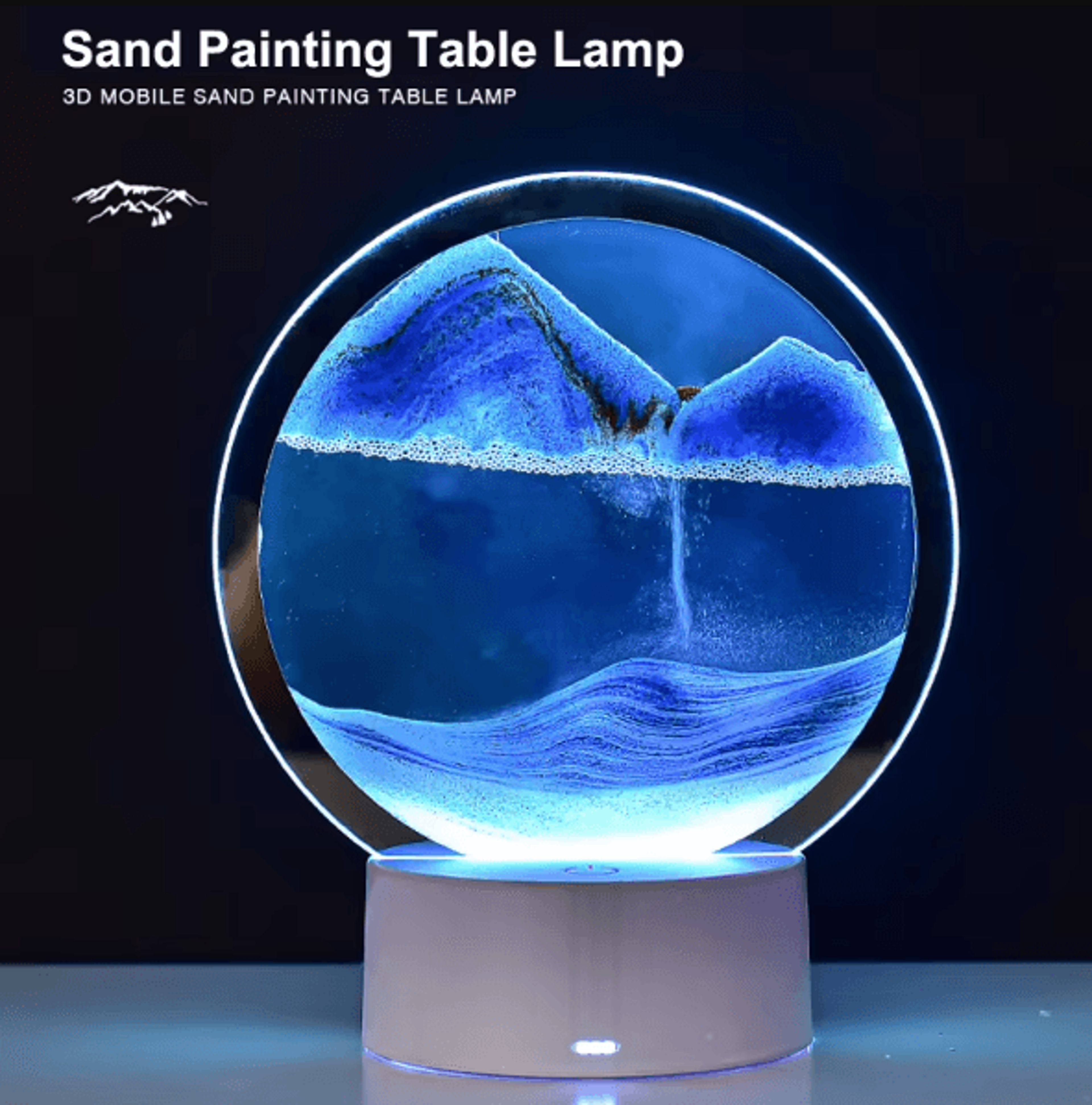 3d quicksand led table lamp – rotating sand art night light decor