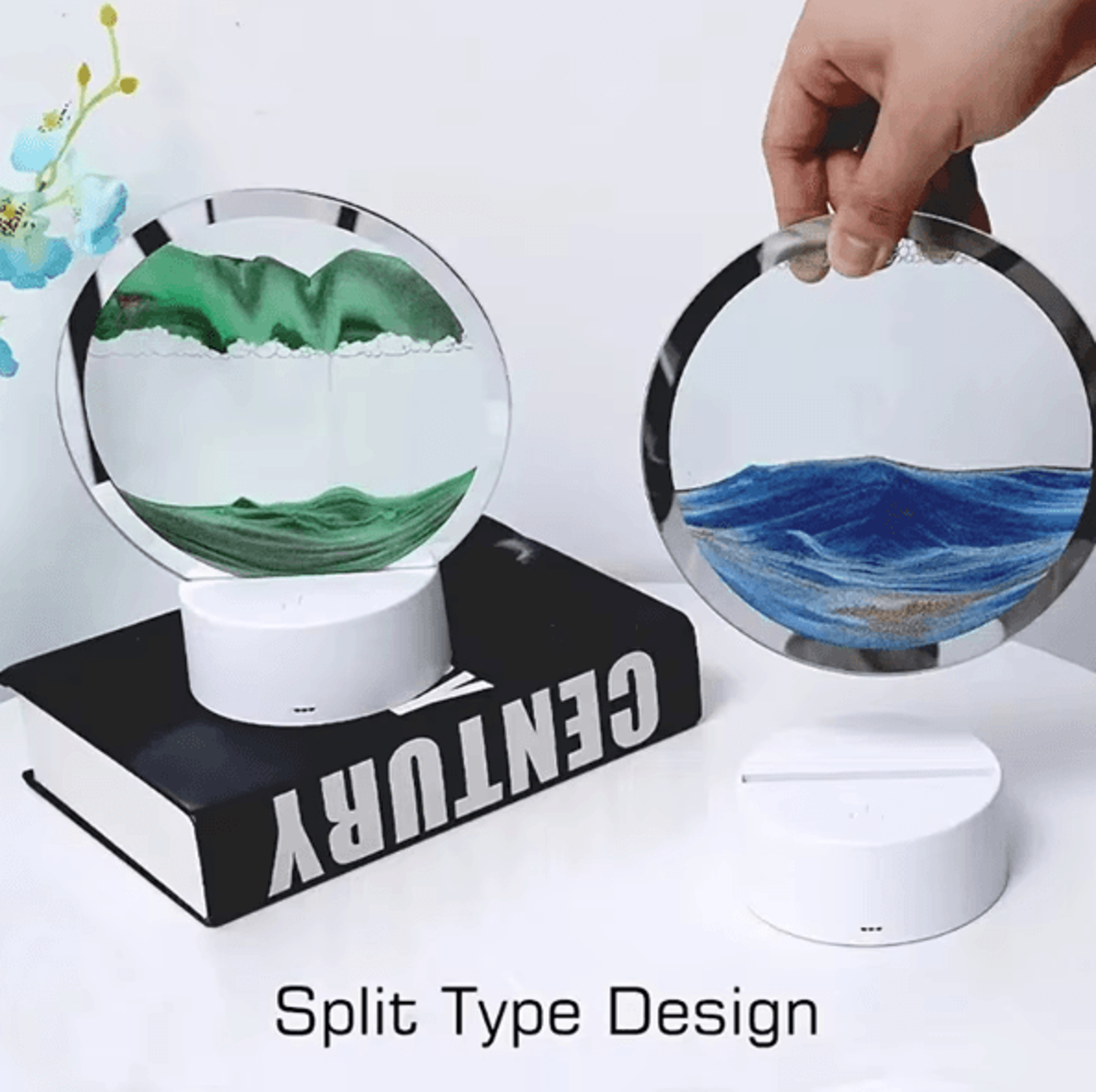 3D Quicksand LED Table Lamp  Rotating Sand Art Night Light Decor 3