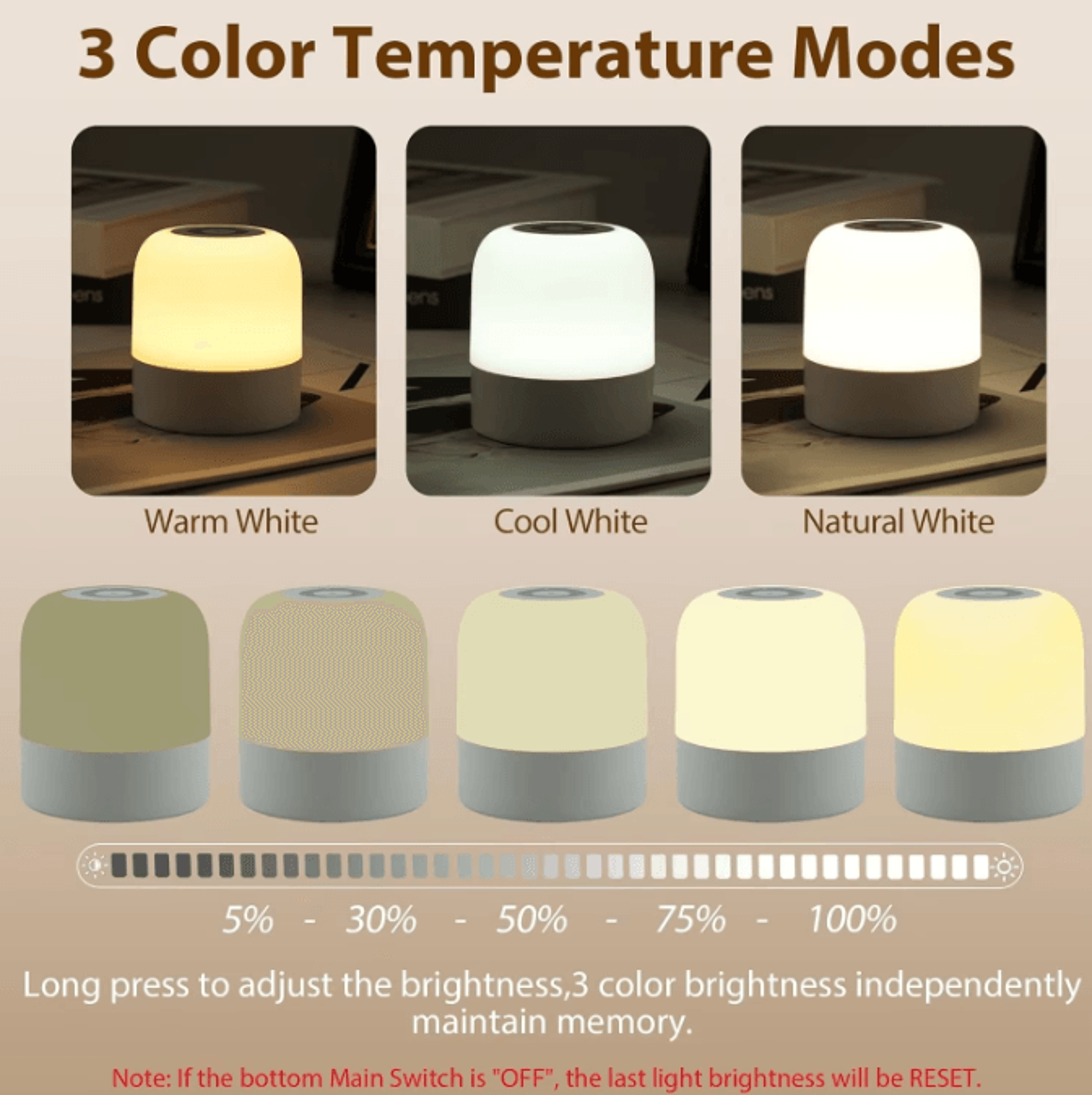 Portable Egg Night Light For Kids  Rechargeable 3Color Nursery Lamp 4