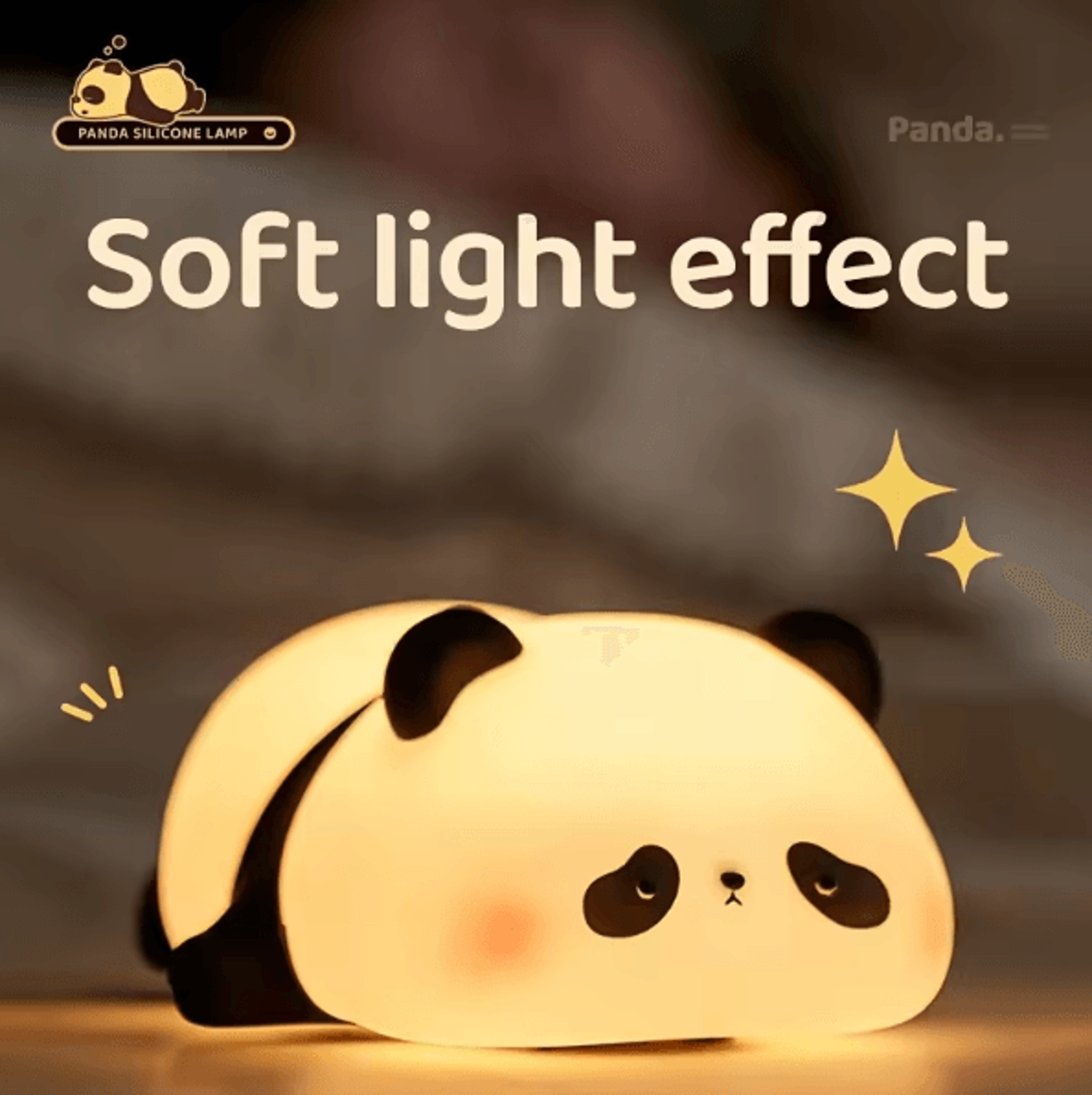 Cute Panda LED Night Light  USB Rechargeable Silicone Bedside Lamp 1